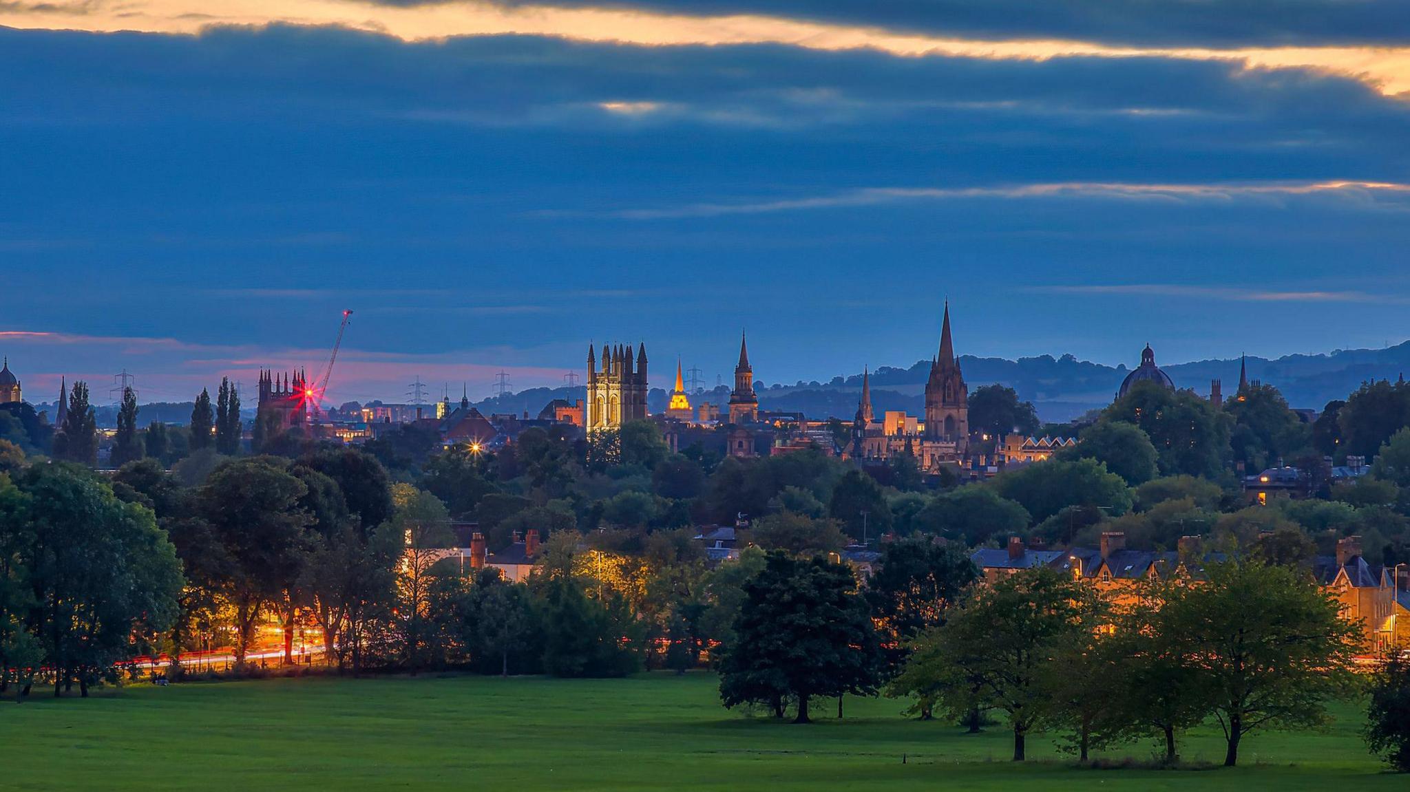 A general view of Oxford taken from South Park at dusk in September 2024.