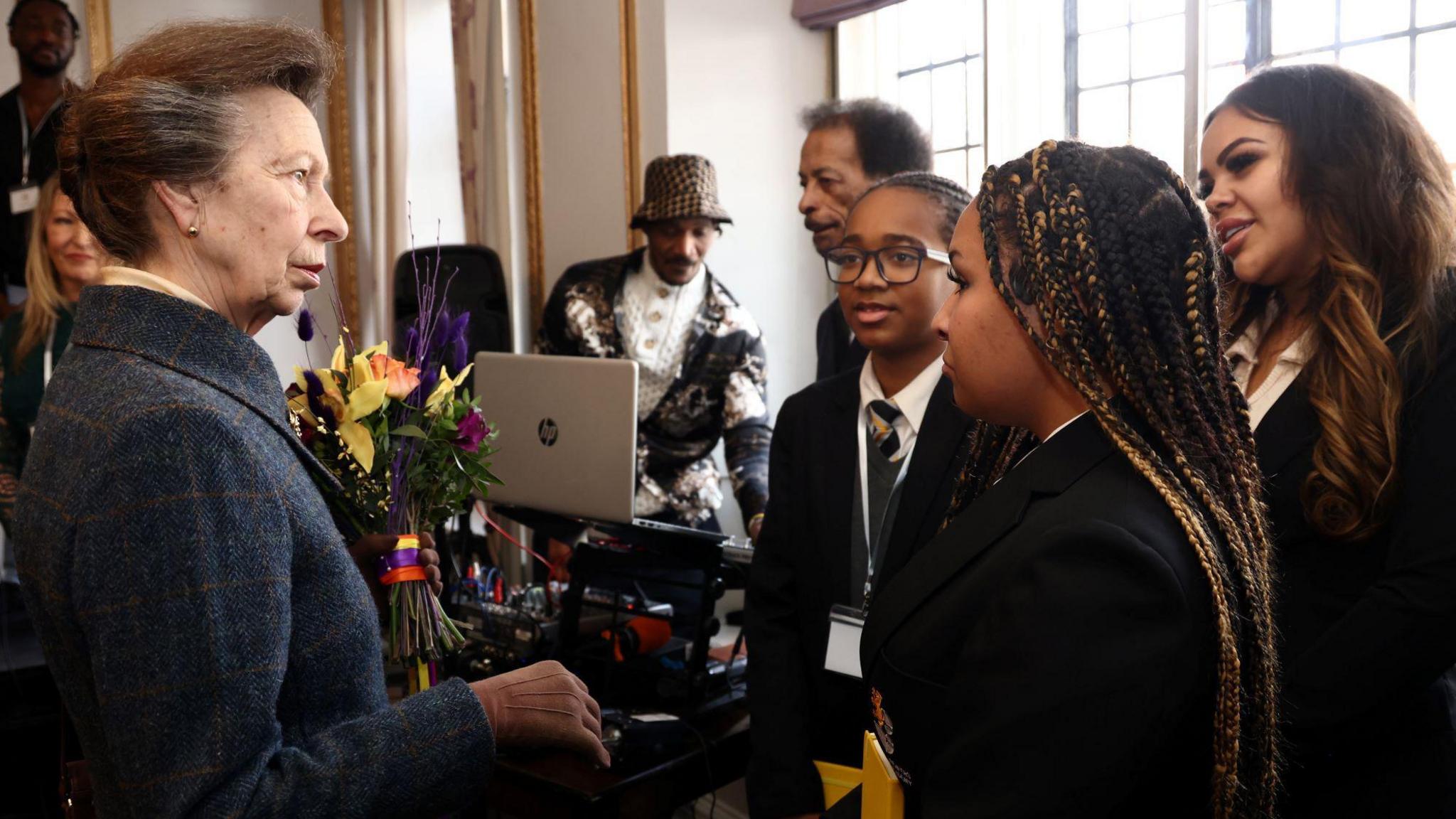 The Princess Royal speaking to school children