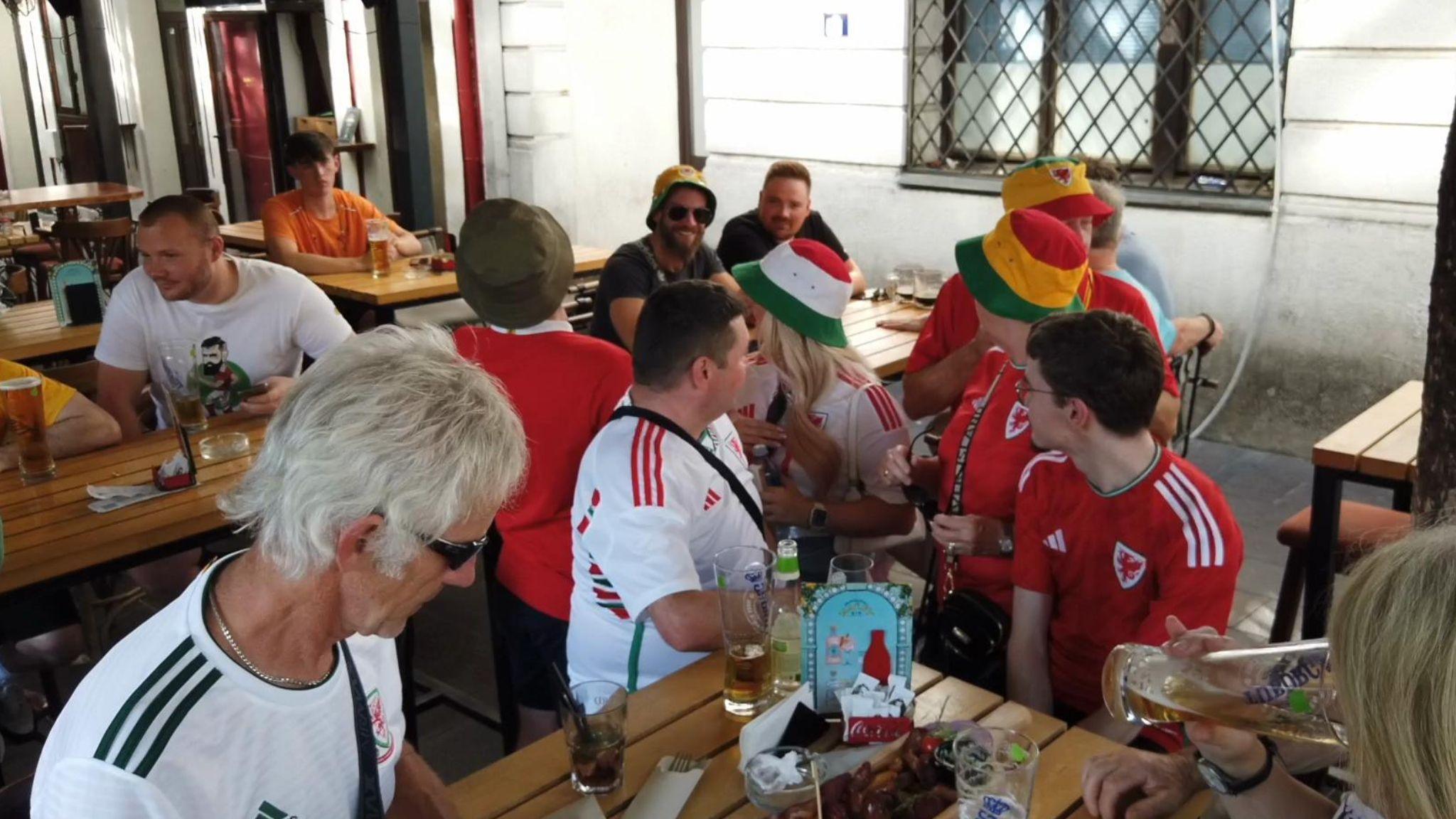 Wales fans in Montenegro