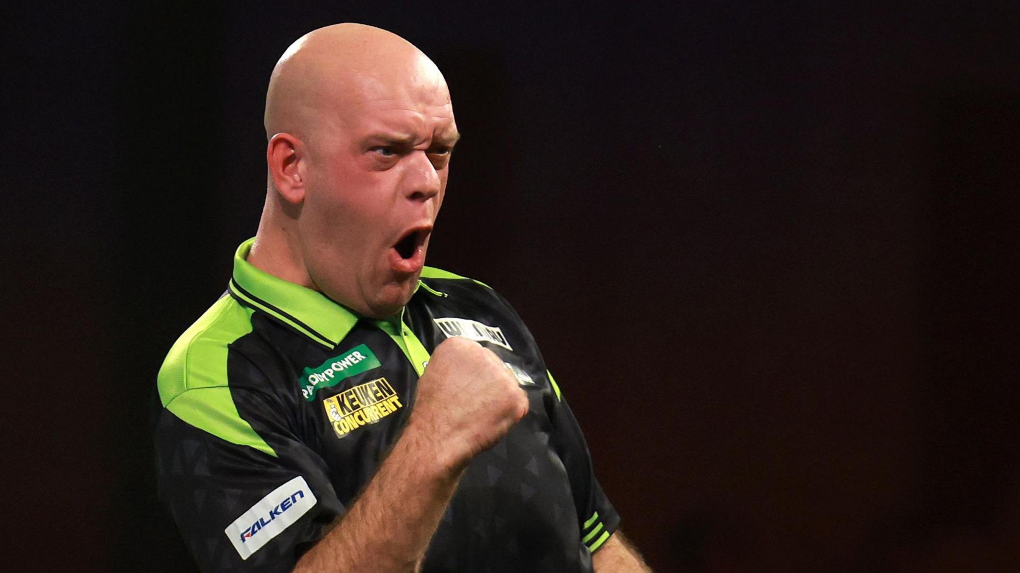 Michael van Gerwen celebrates