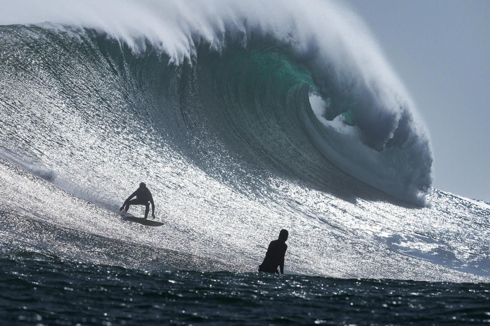 South African surfer Levi Kolnik rides a wave