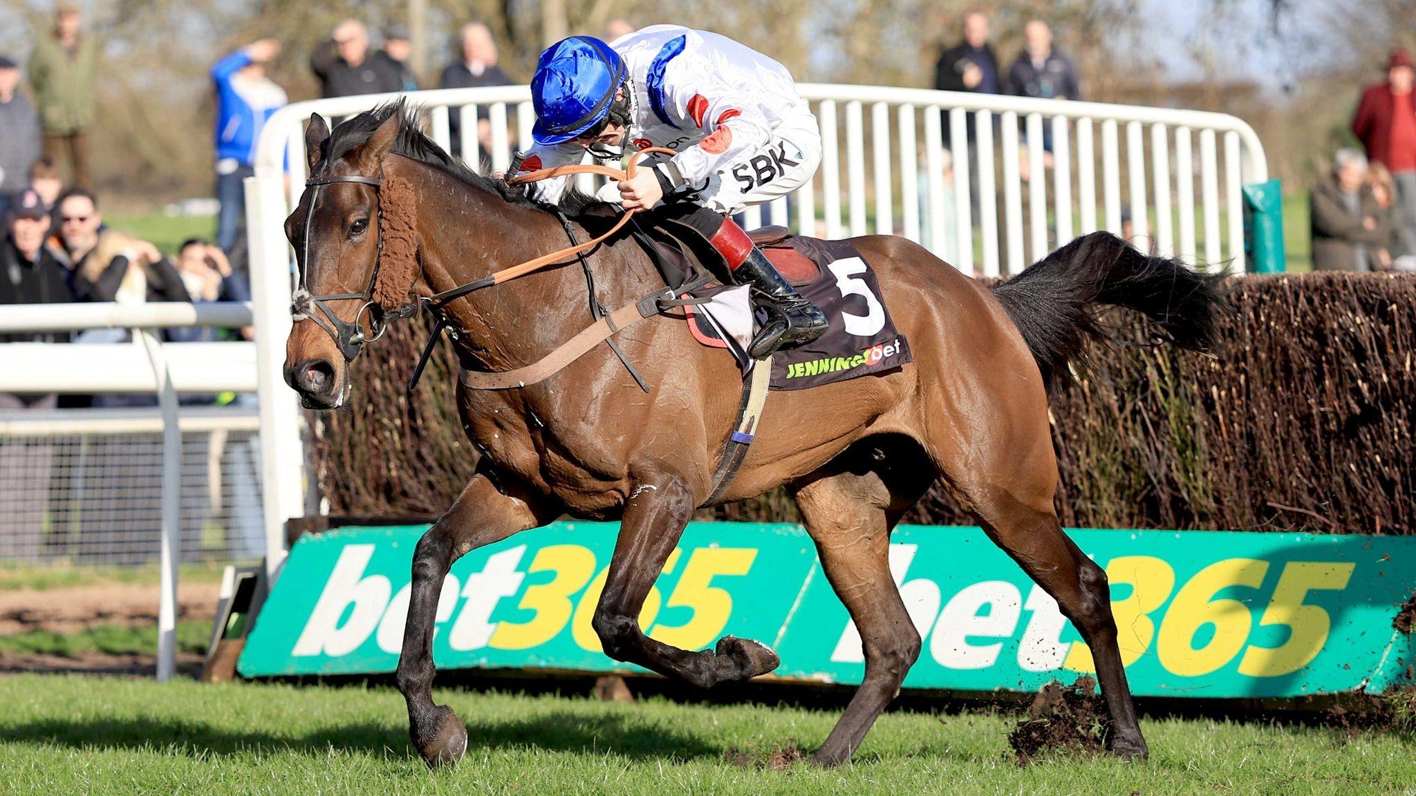 Jockey Sam Twiston-Davies on Midlands Grand National winner Isaac Des Obeaux