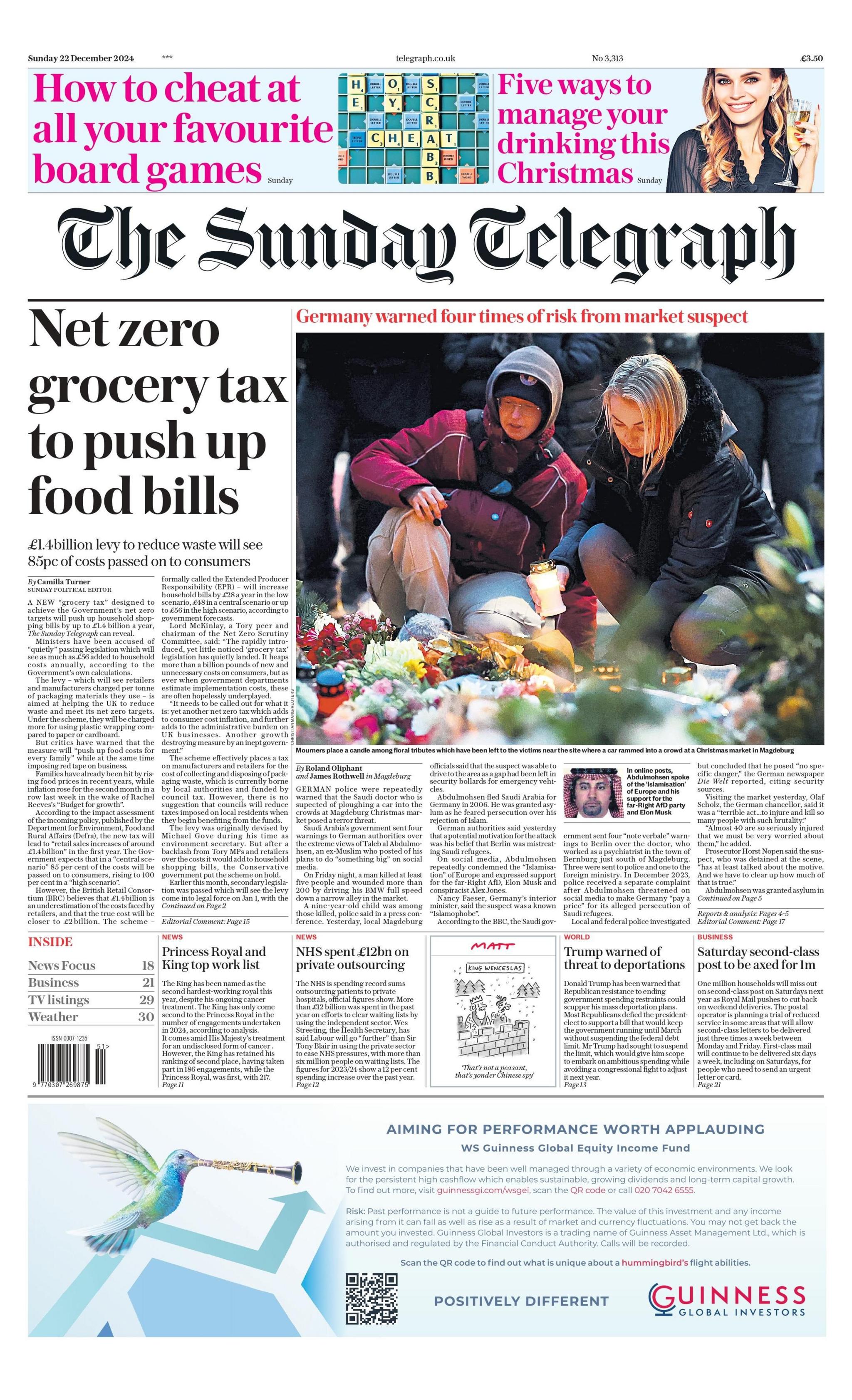 Telegraph front page