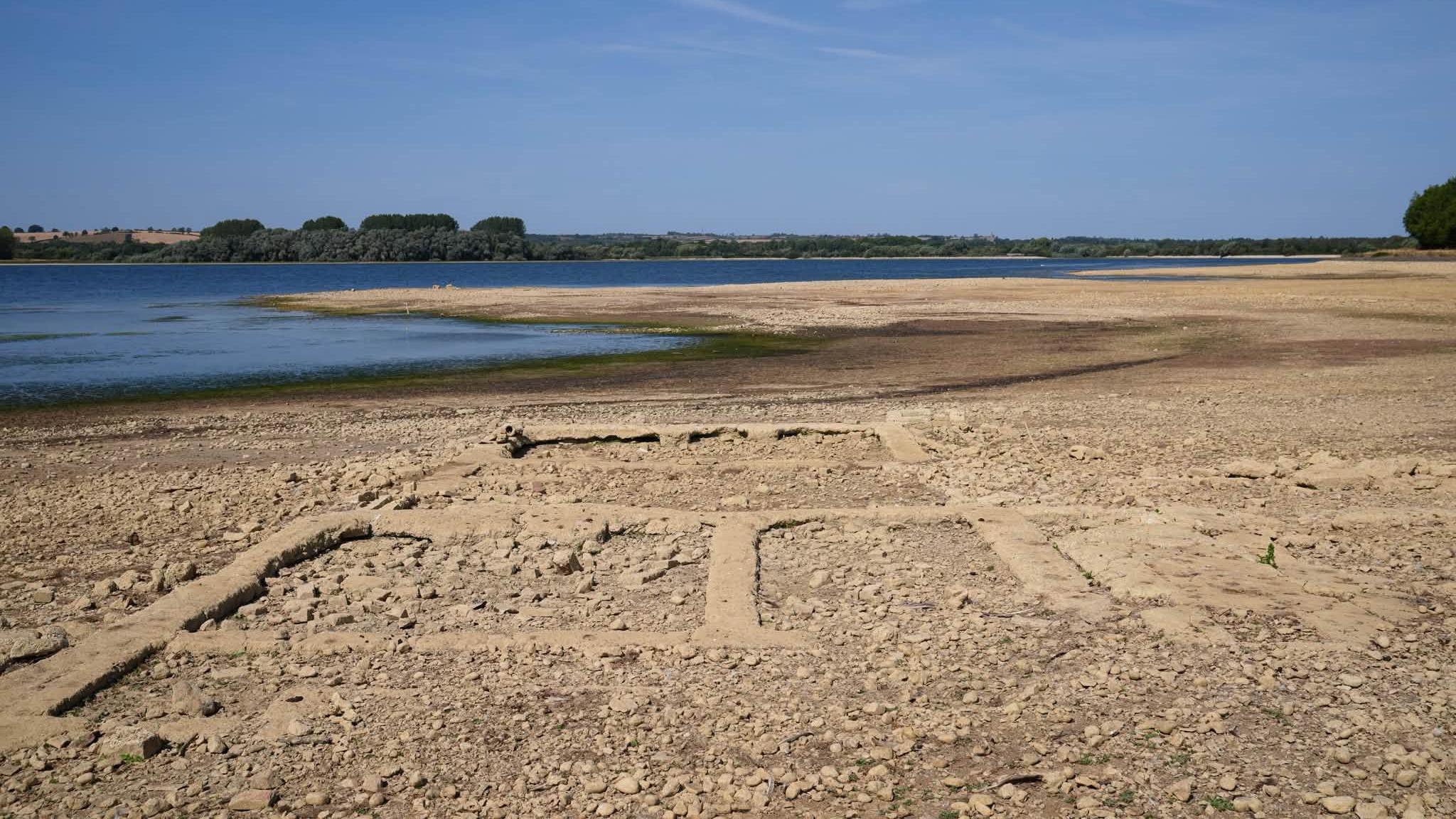 The remains of the building's foundations and some of the reservoir.