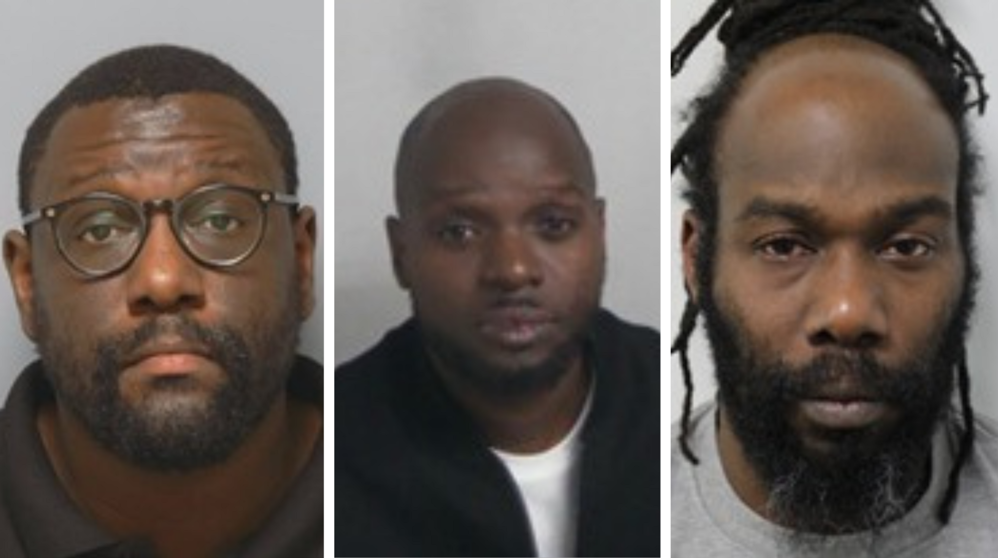 Custody pictures of Malcom Magala, Alain Kirunda-Nsiiro and Jerome Omard