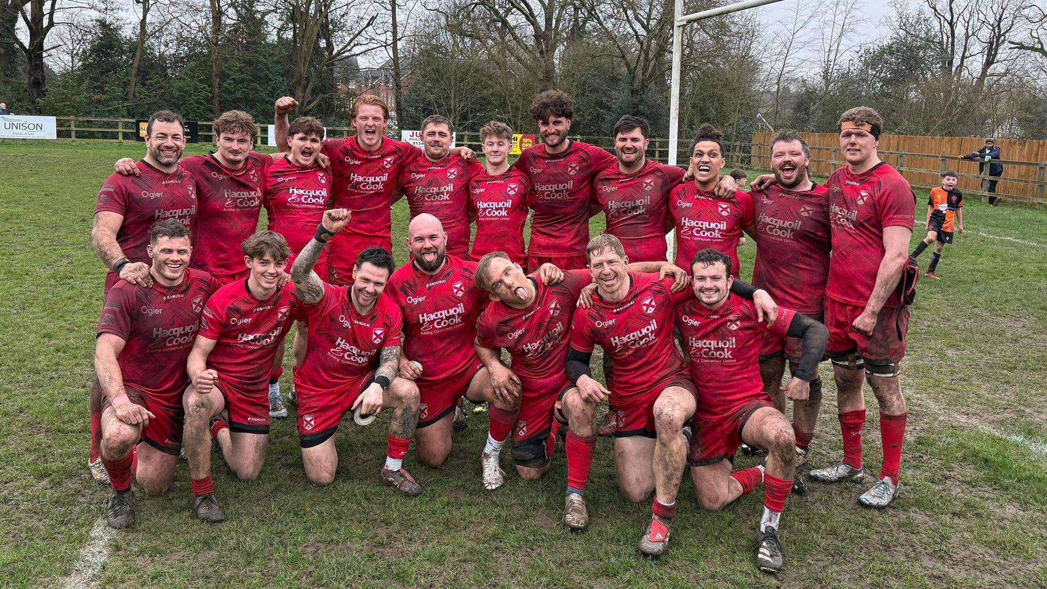 Jersey RFC celebrate winning promotion