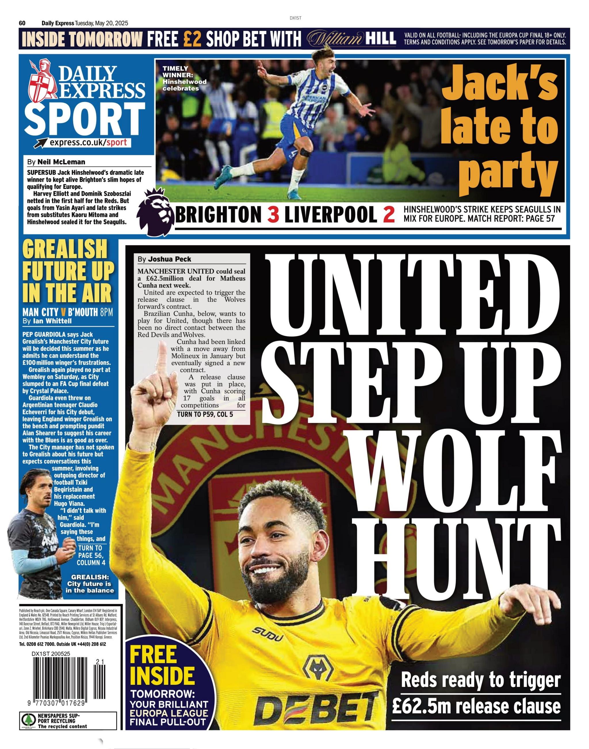 Daily Express back page