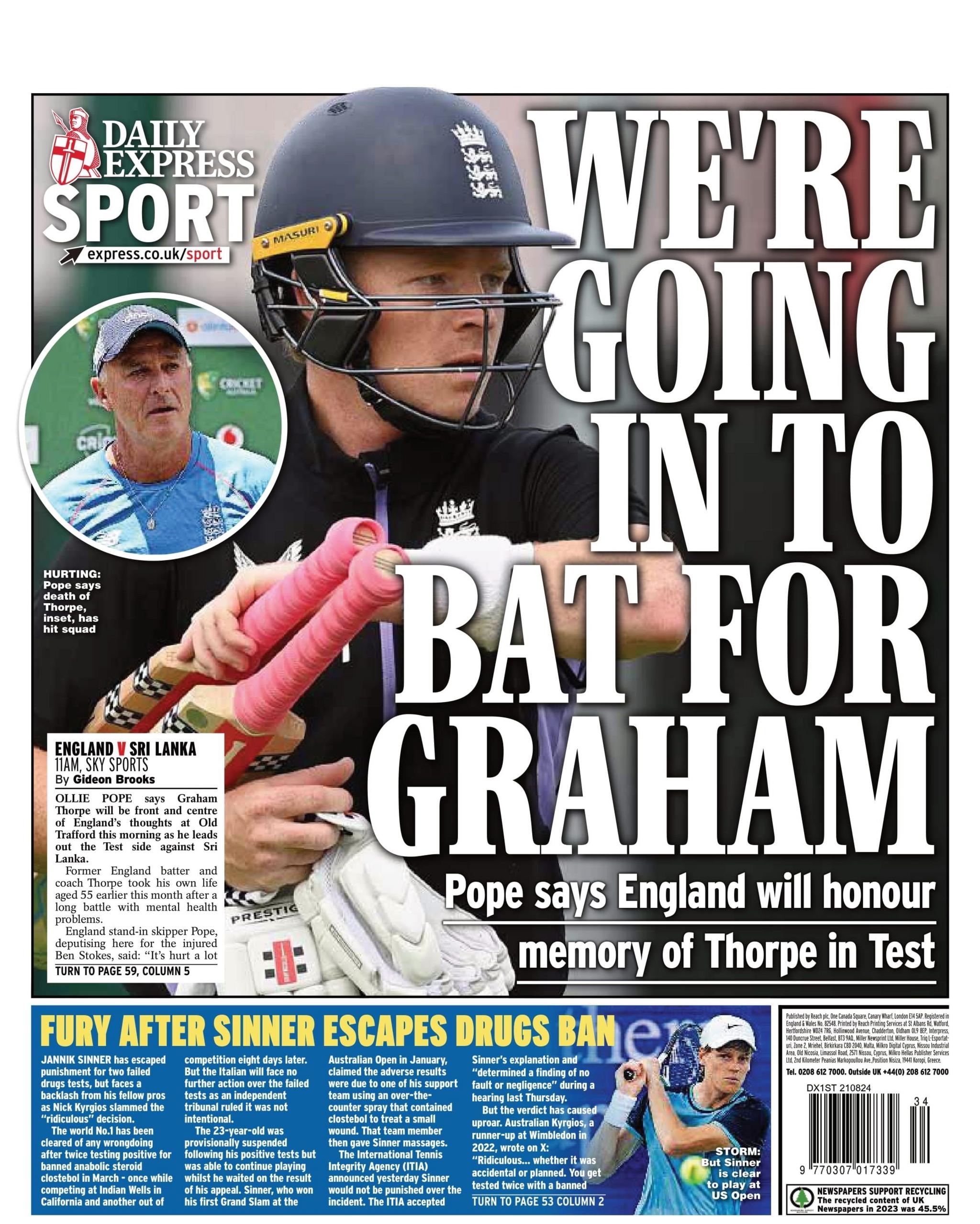 Daily Express back page