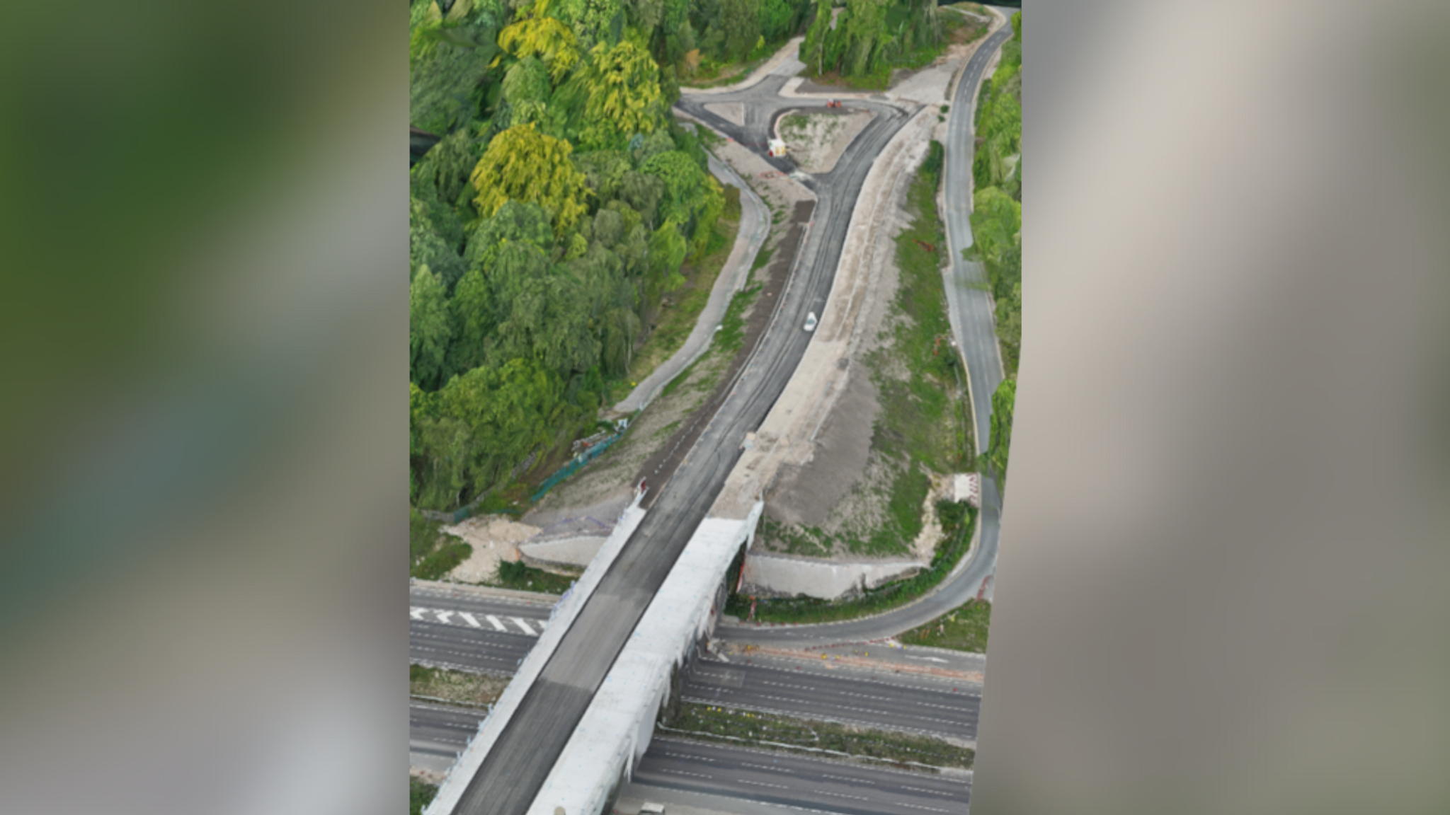 A new bridge crosses over the A3 