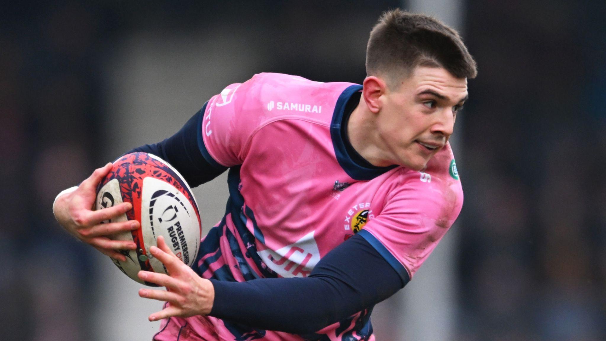 Exeter Chief's Joe Hawkins in action with the ball