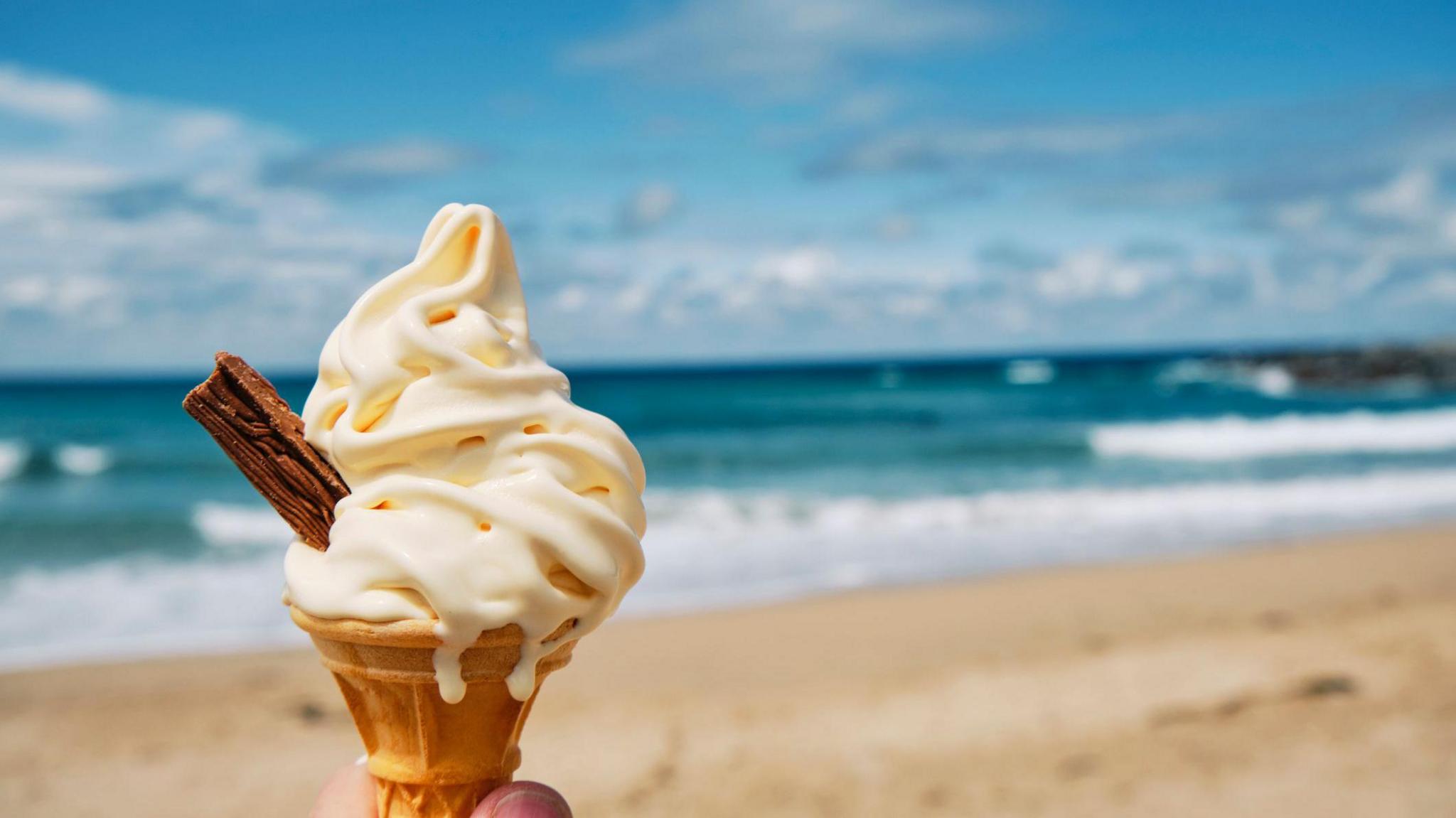 ice cream at the beach