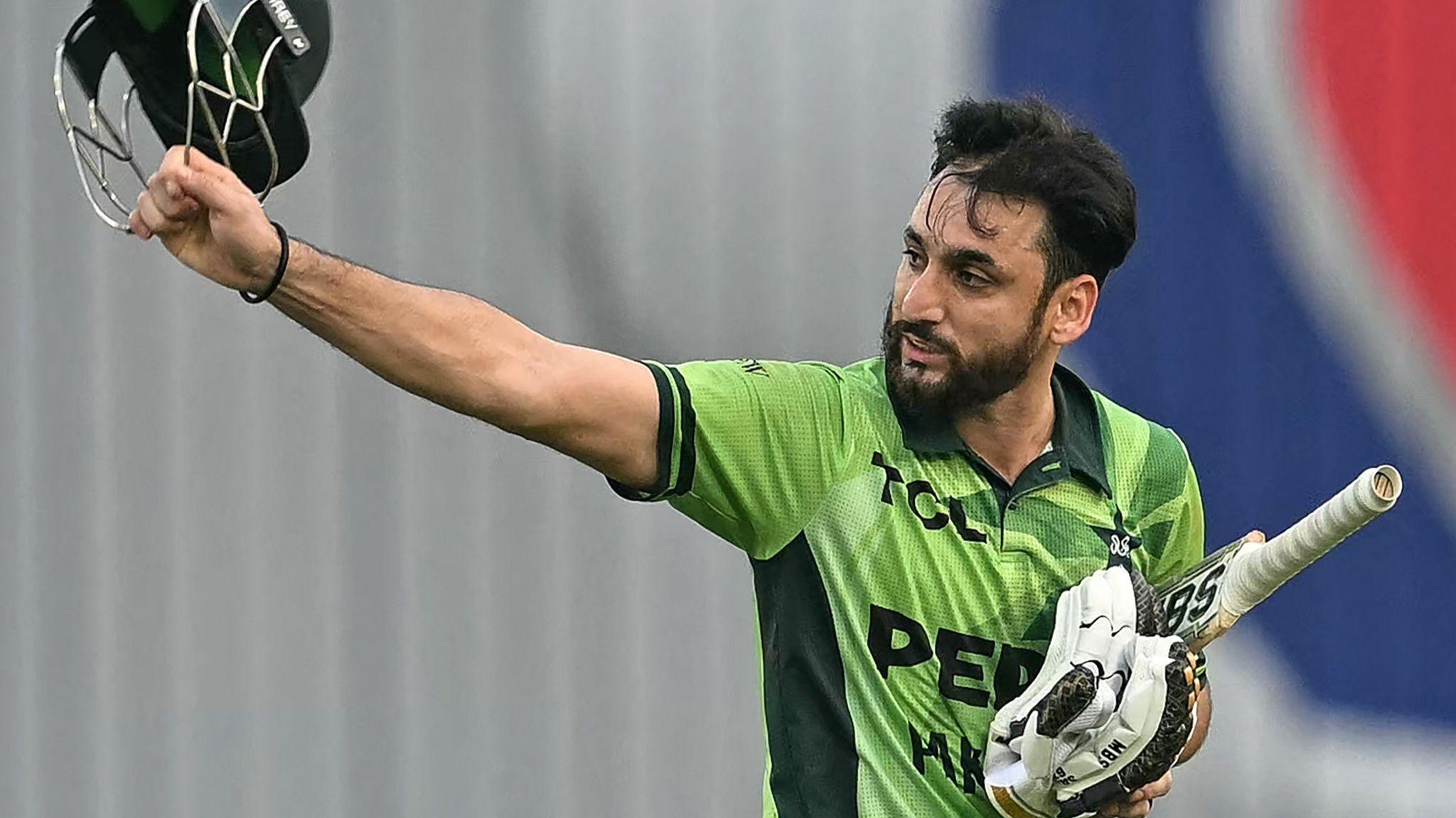 Pakistan batter Salman Agha throws his helmet in anger after being run out for 64 in the second ODI against Bangladesh in Dhaka