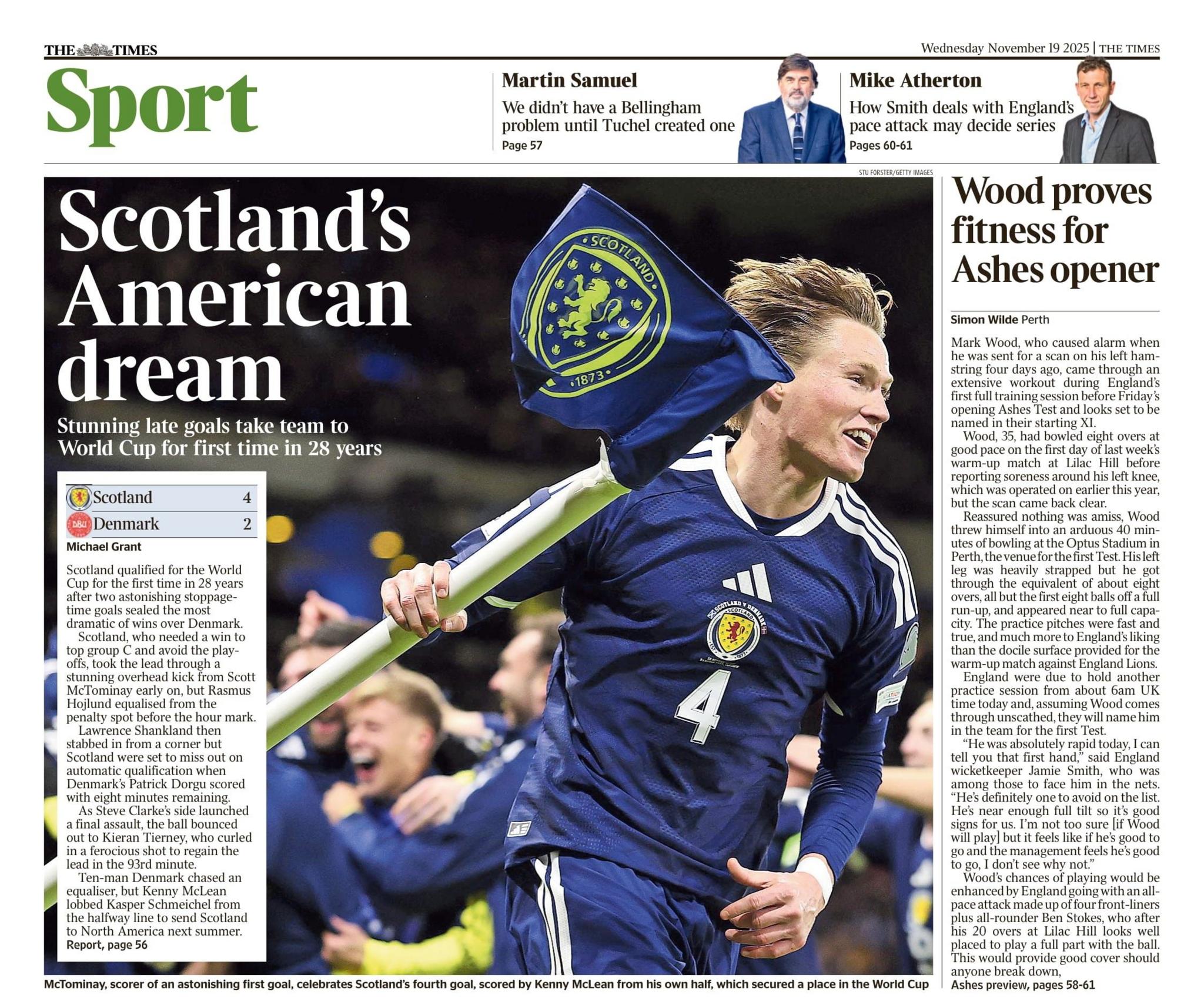 The Times sports section