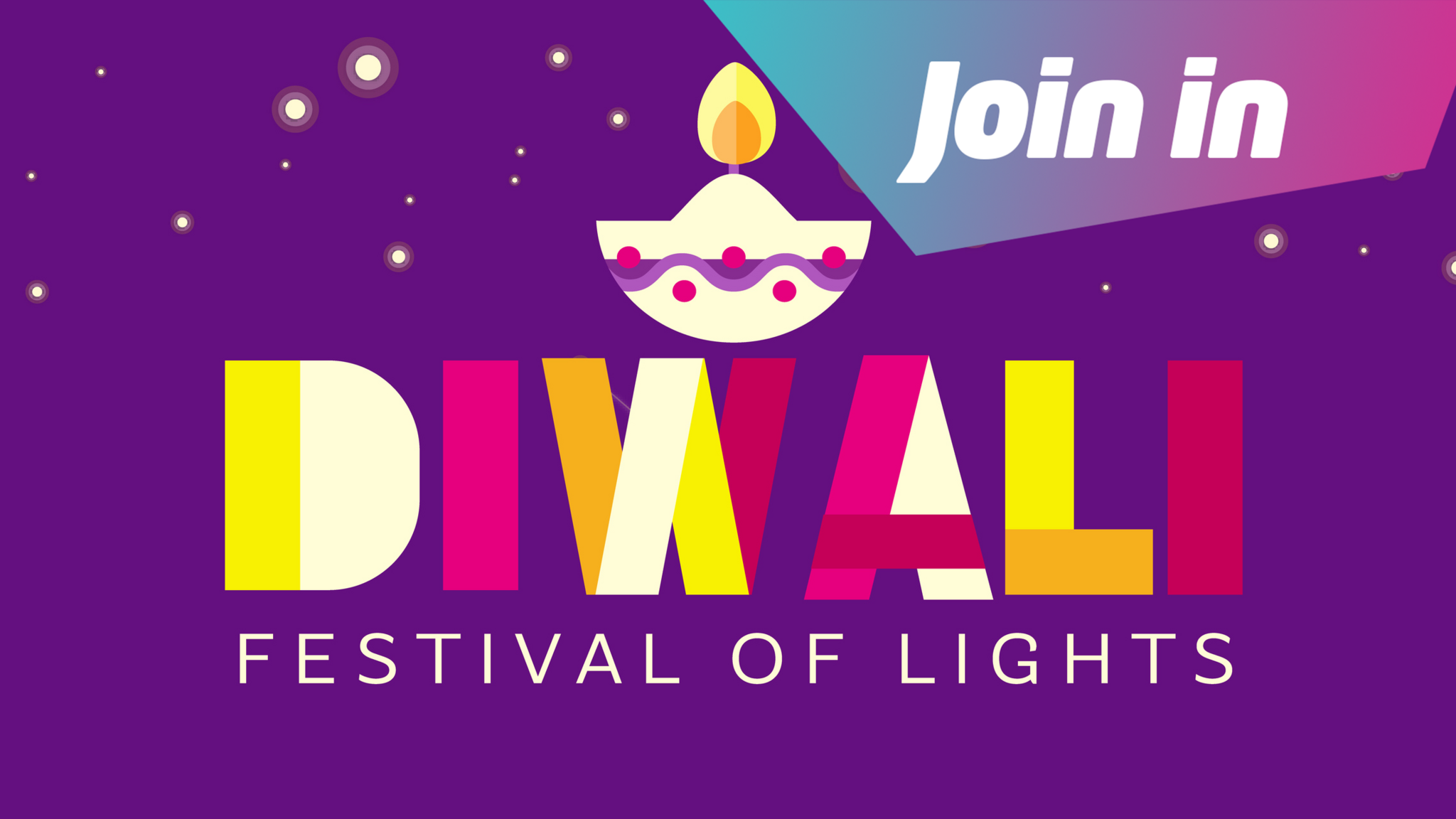 Graphic with the words 'Diwali, Festival of Lights'. 