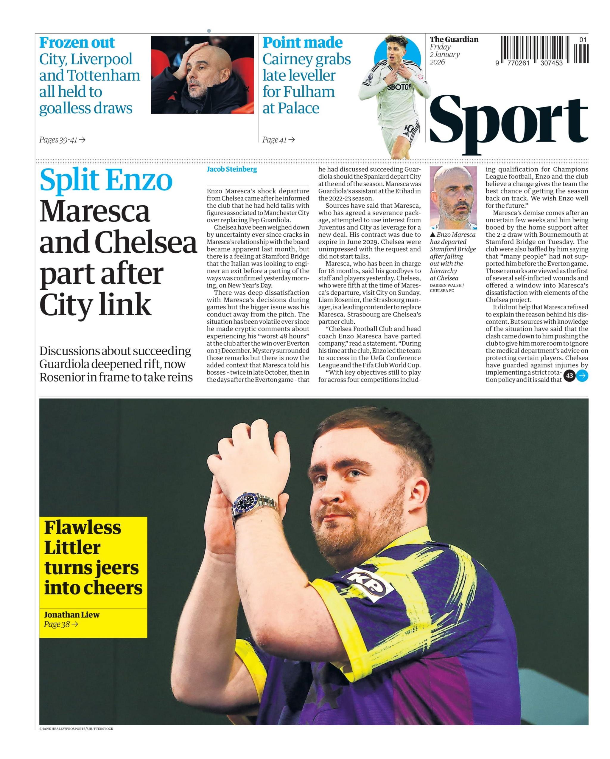 The Guardian back page