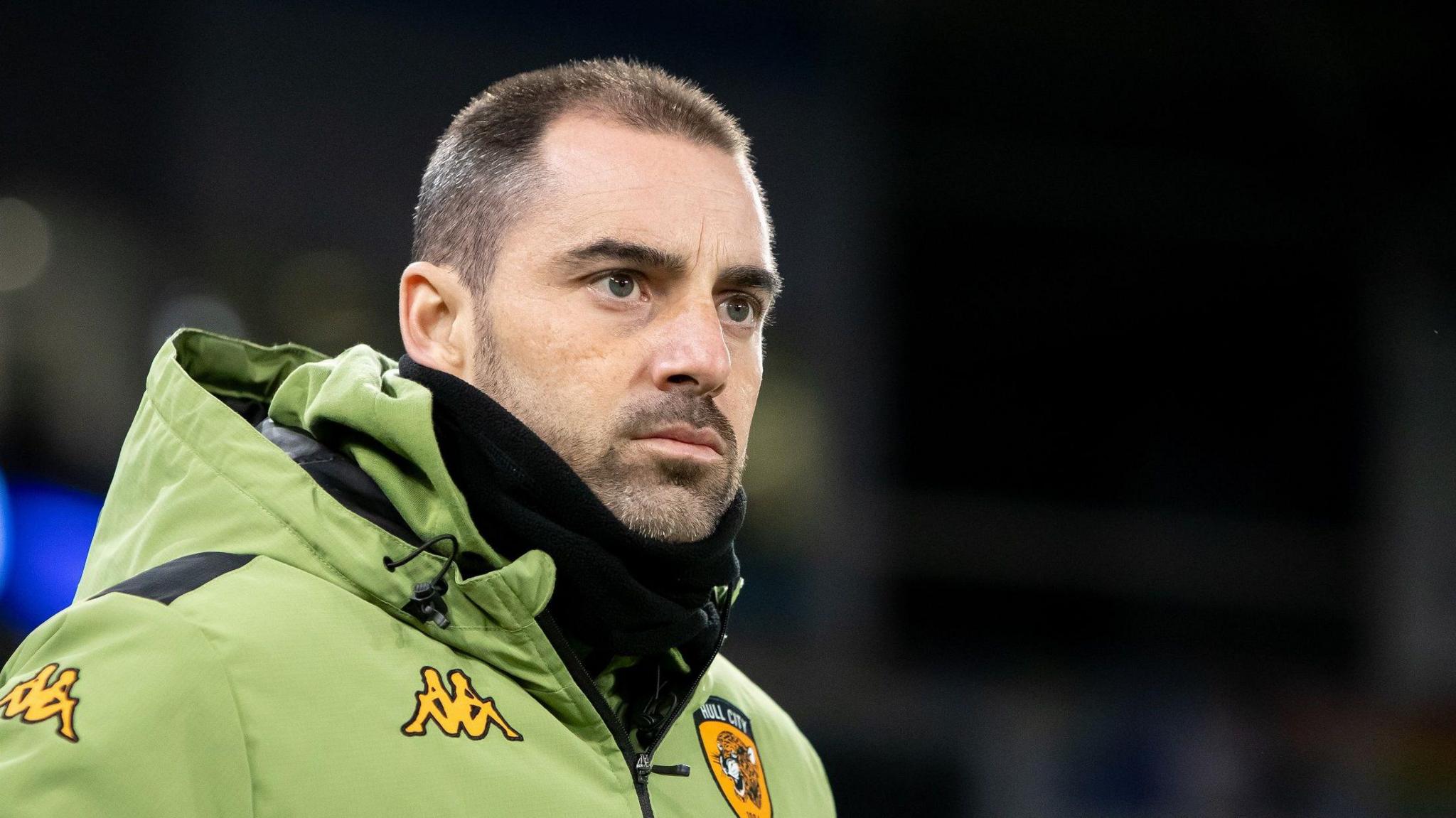 Ruben Selles looks on during Hull City's game against Cardiff City