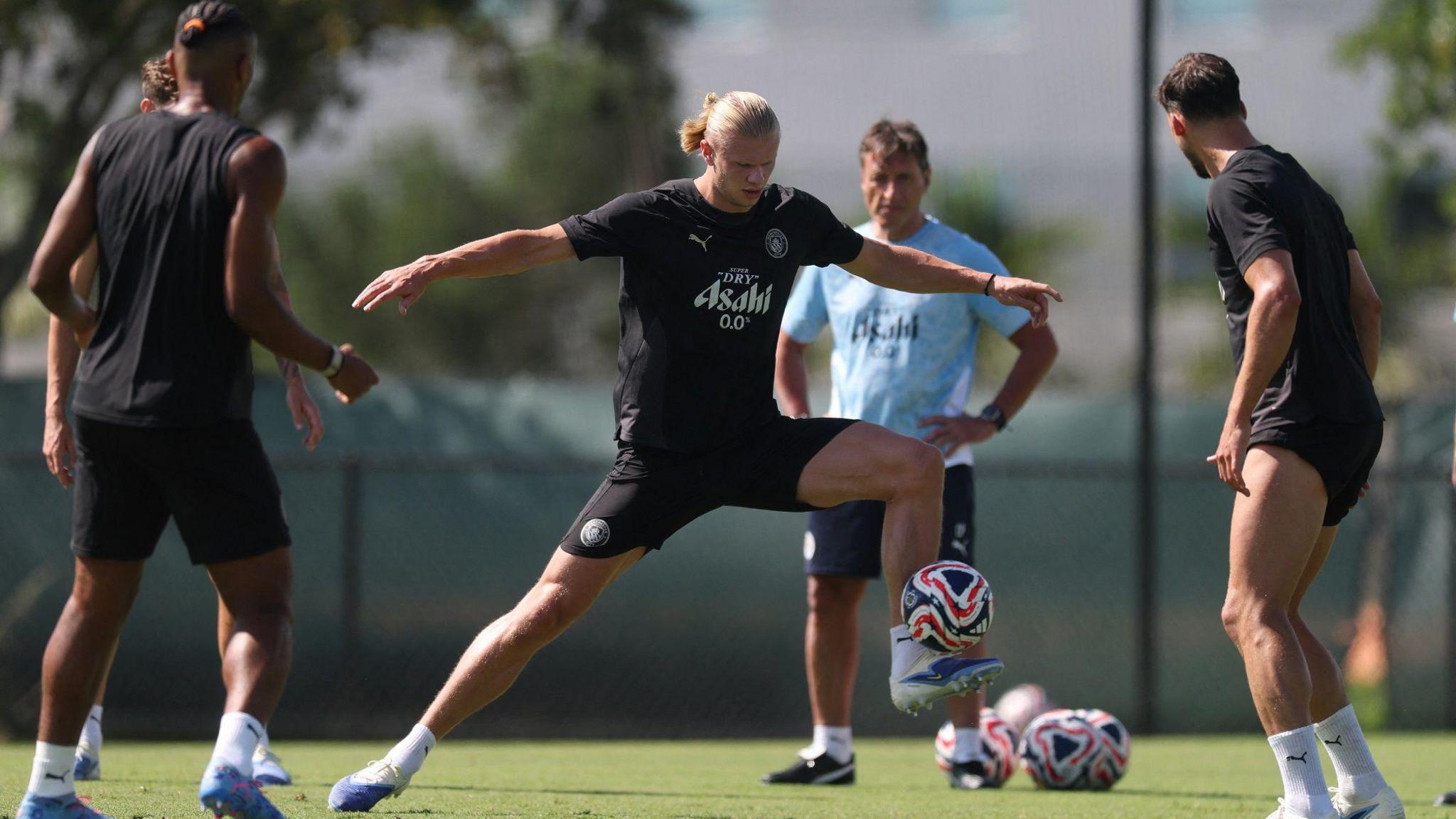 Erling Haaland in Man City training