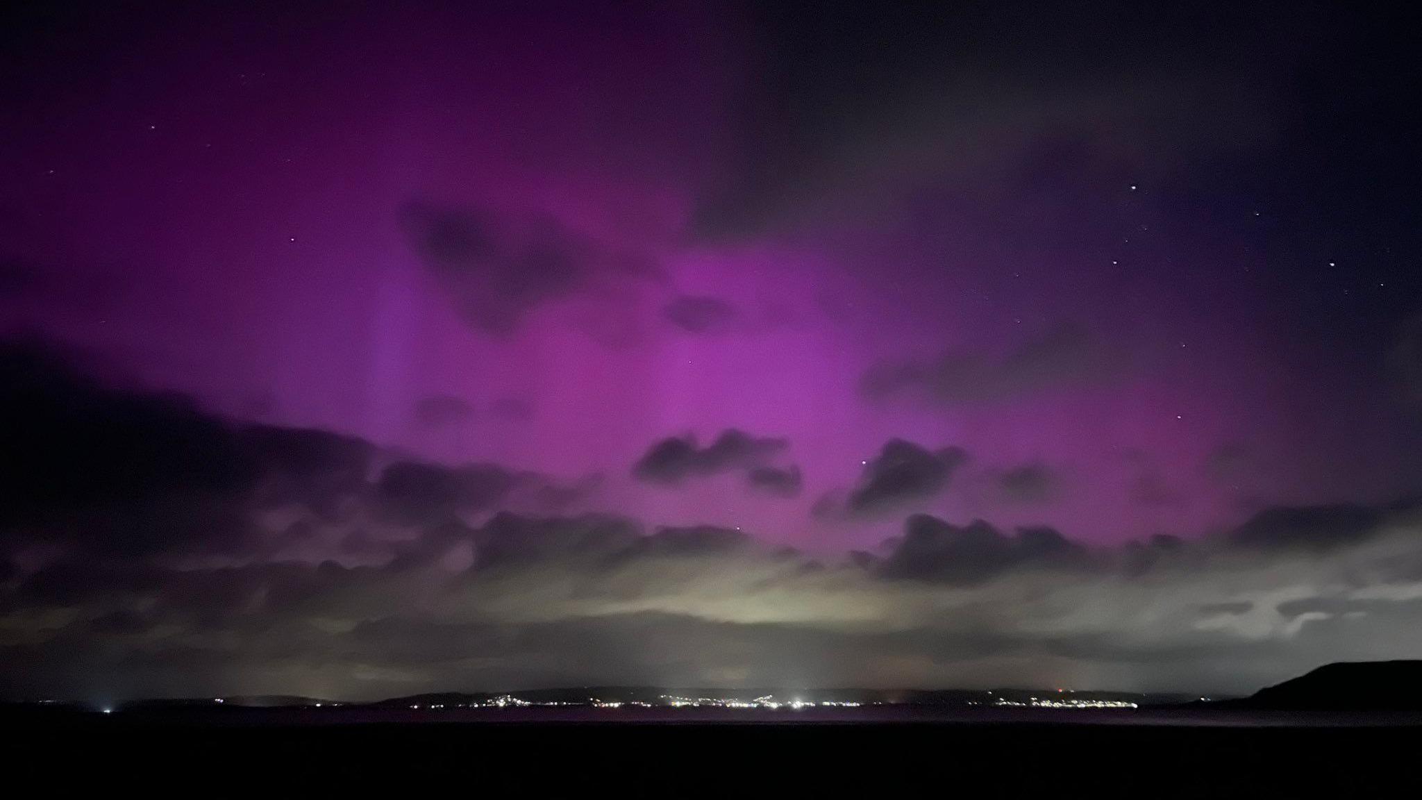 Picture of the purple hues in Broughton Bay, Llangennith, Swansea