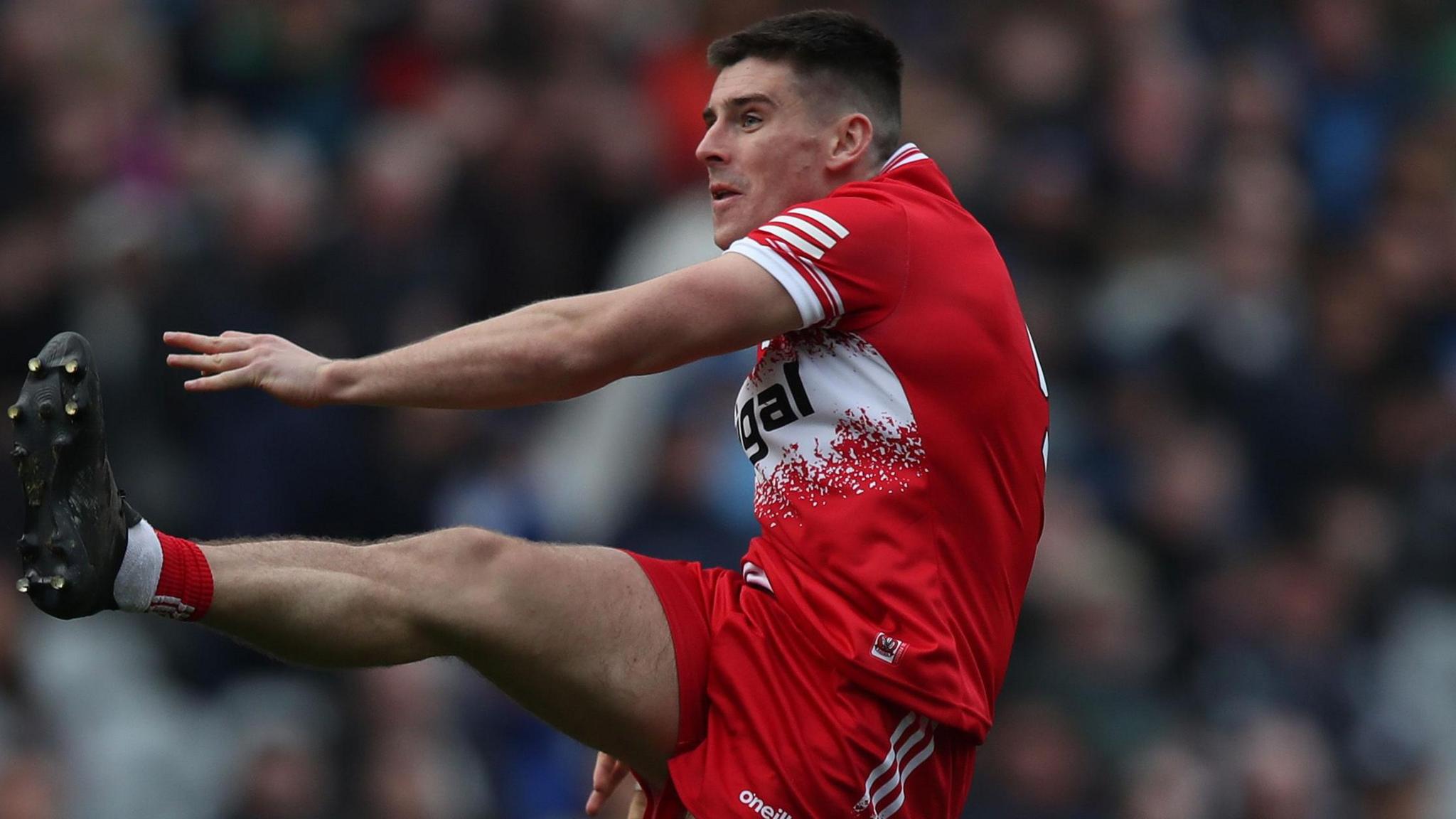 Conor Doherty in action during the Division One League final in late March