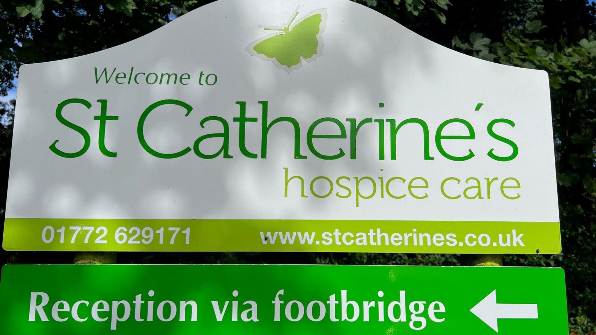 Sign at the entrance to St Catherine's Hospice