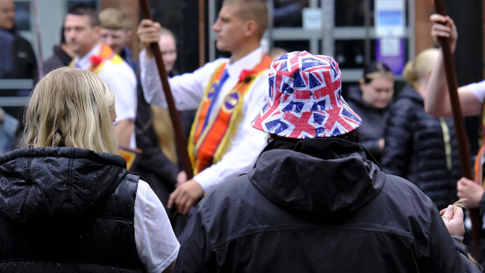 Spectators at Belfast Twelfth parade 