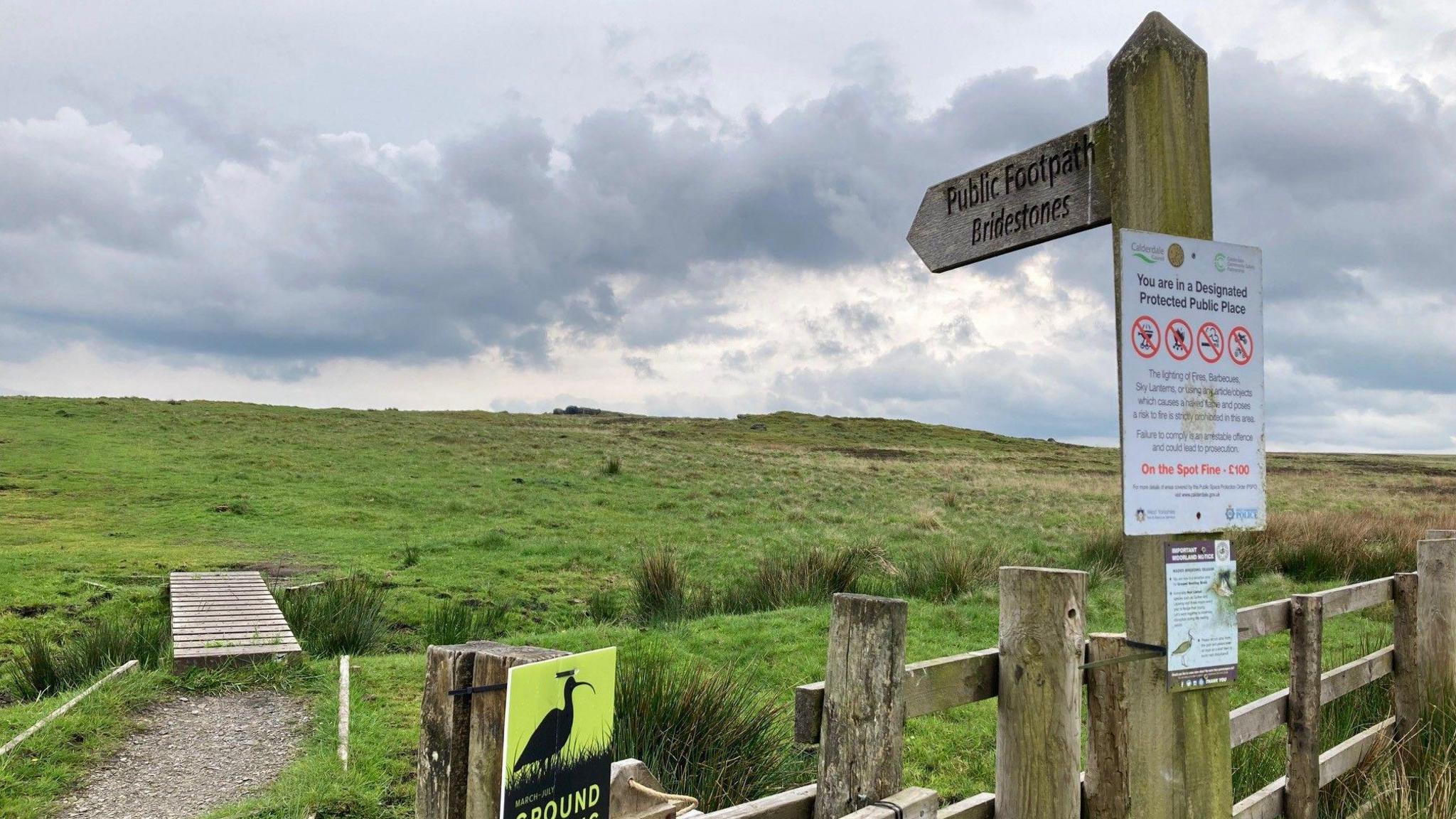 A stile leading to the Bridestones