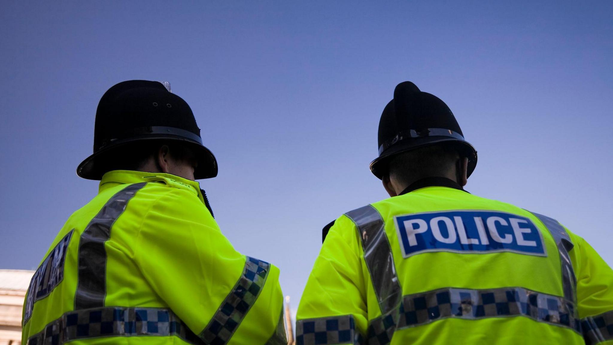 Stock image of two police officers