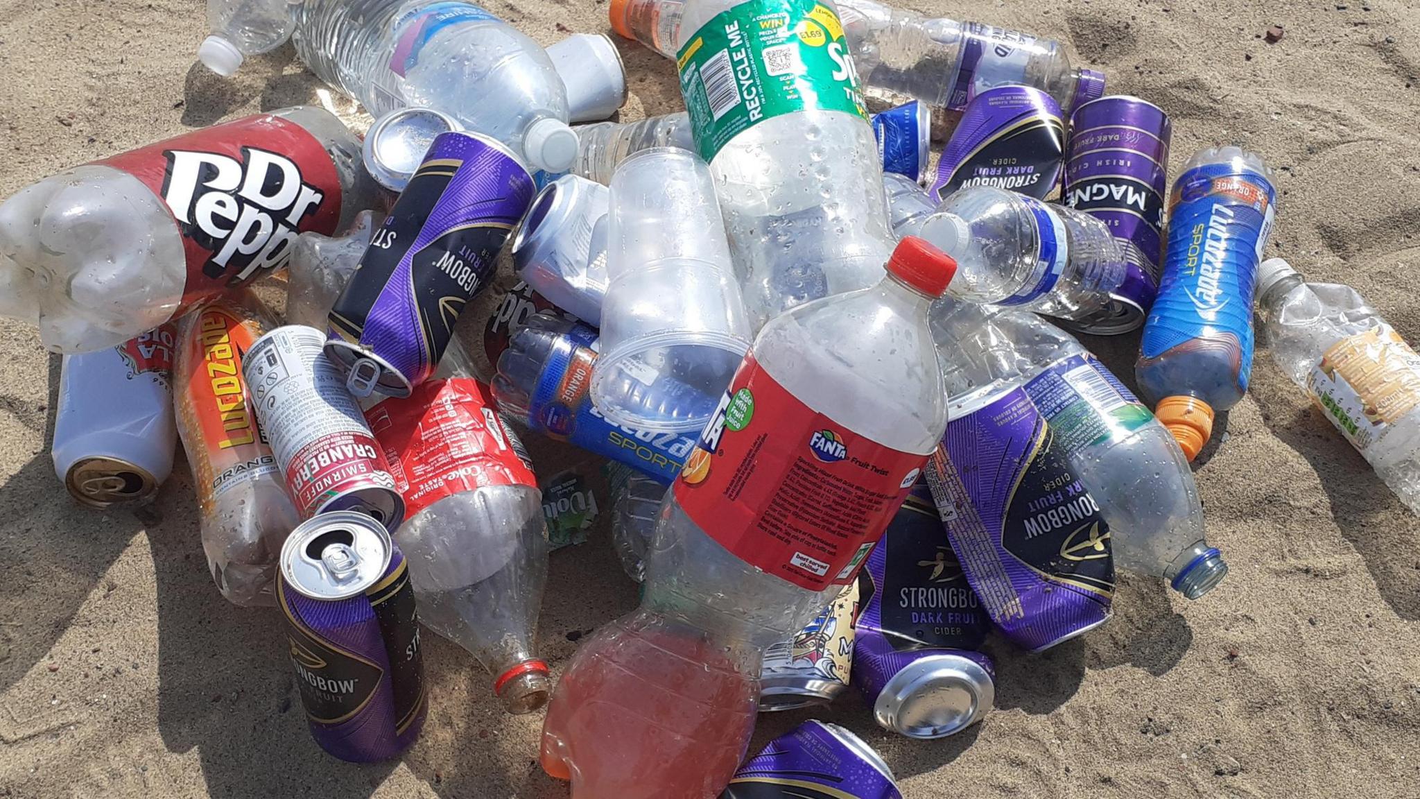 Cans and bottles were collected at South Shields 