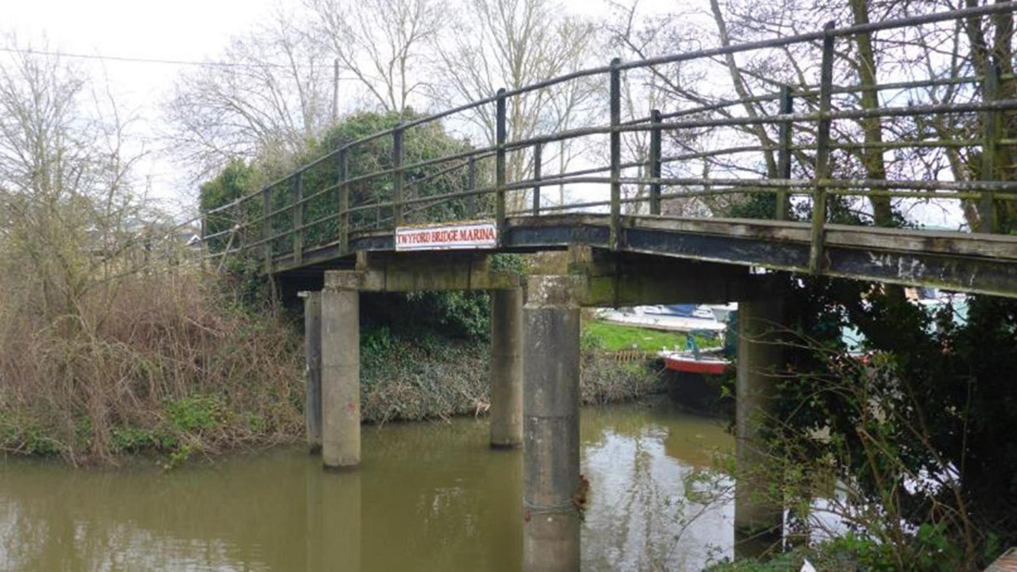 The old steel bridge, which has been replaced