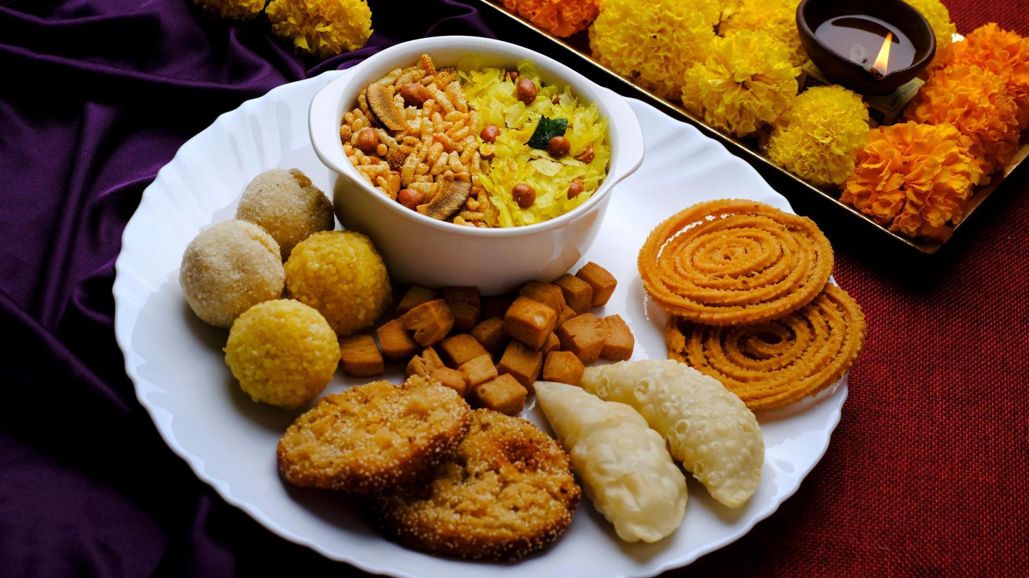 Special sweet and salty Diwali snacks.