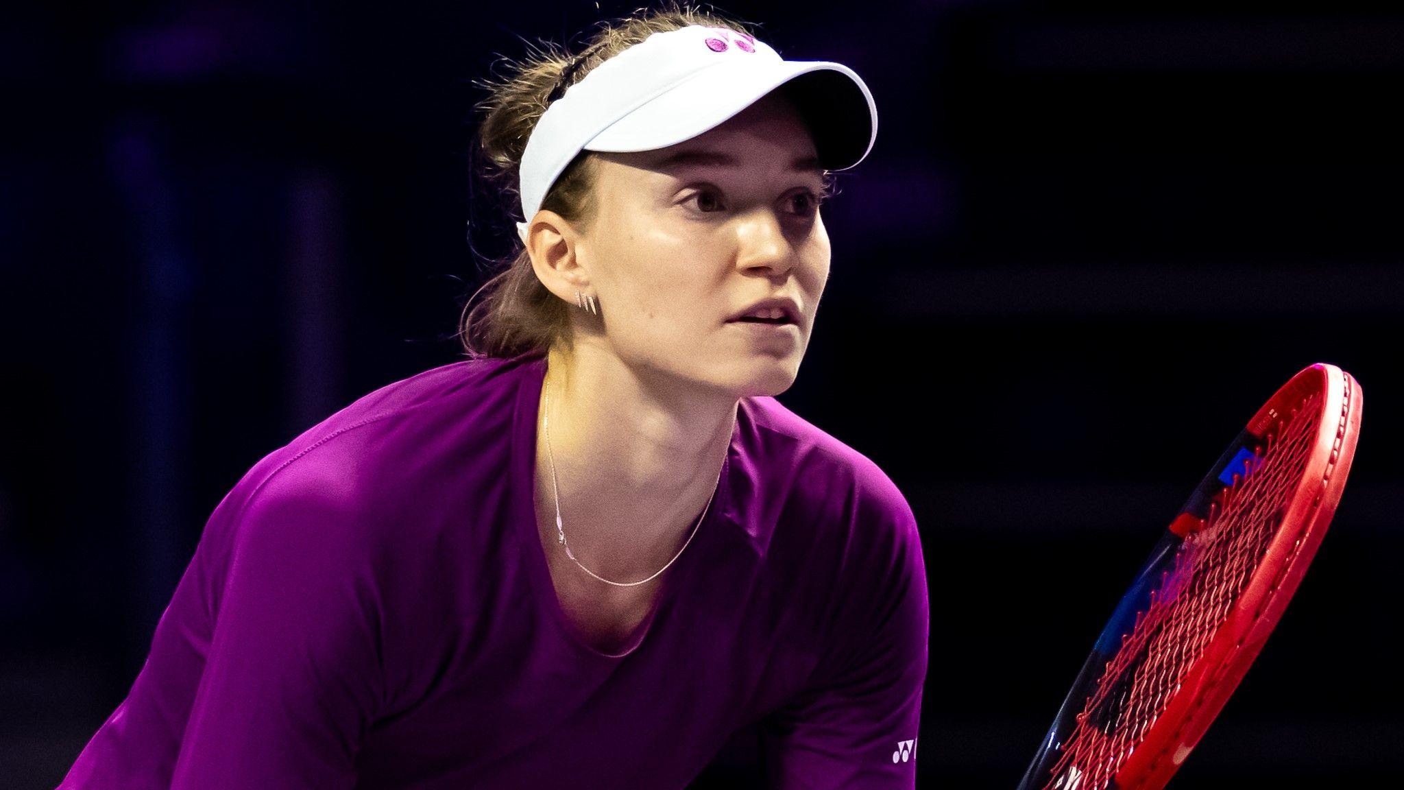 Elena Rybakina at a practice session at the WTA Finals