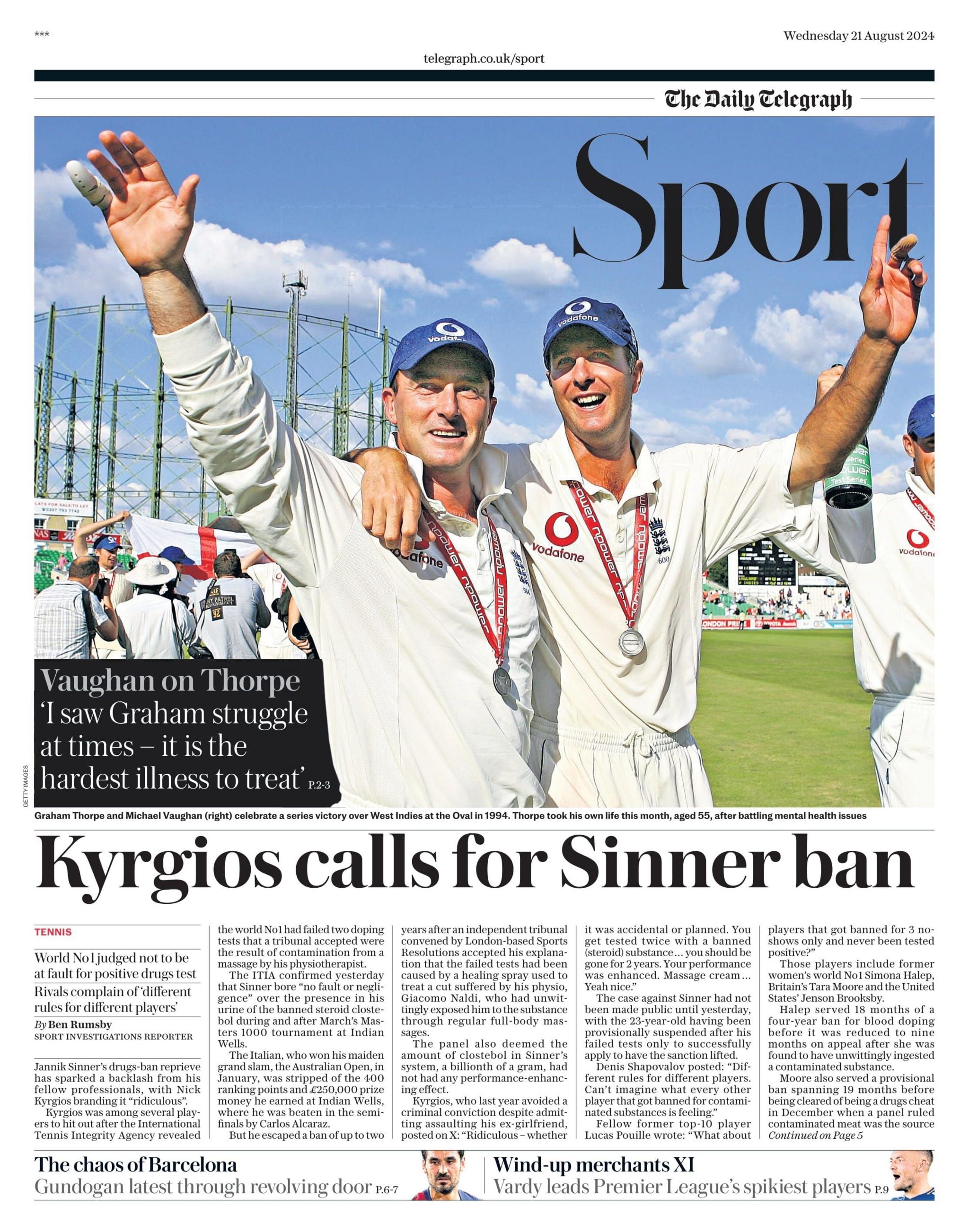 Daily Telegraph back page