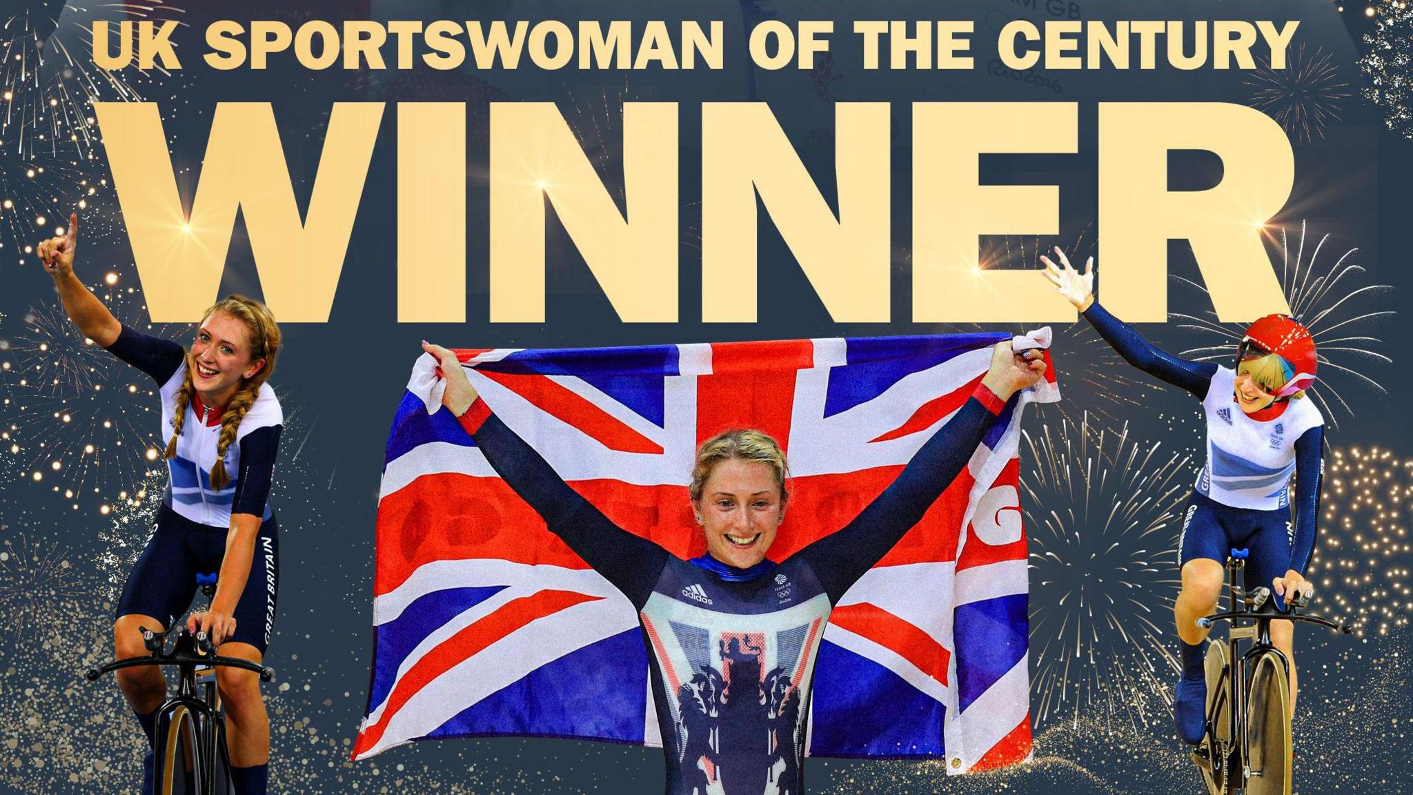 Dame Laura Kenny and GB flags