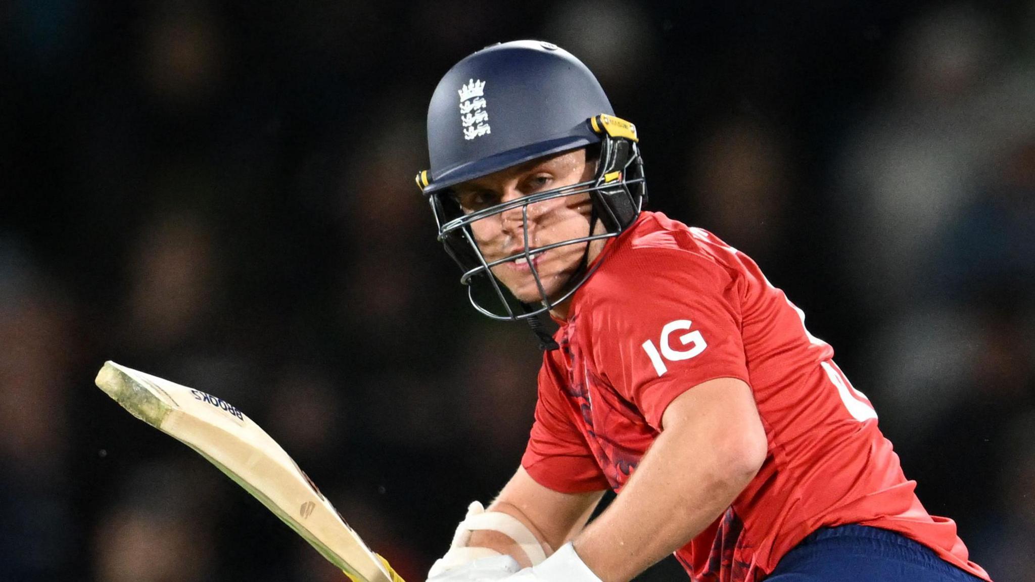 Sam Curran plays a shot