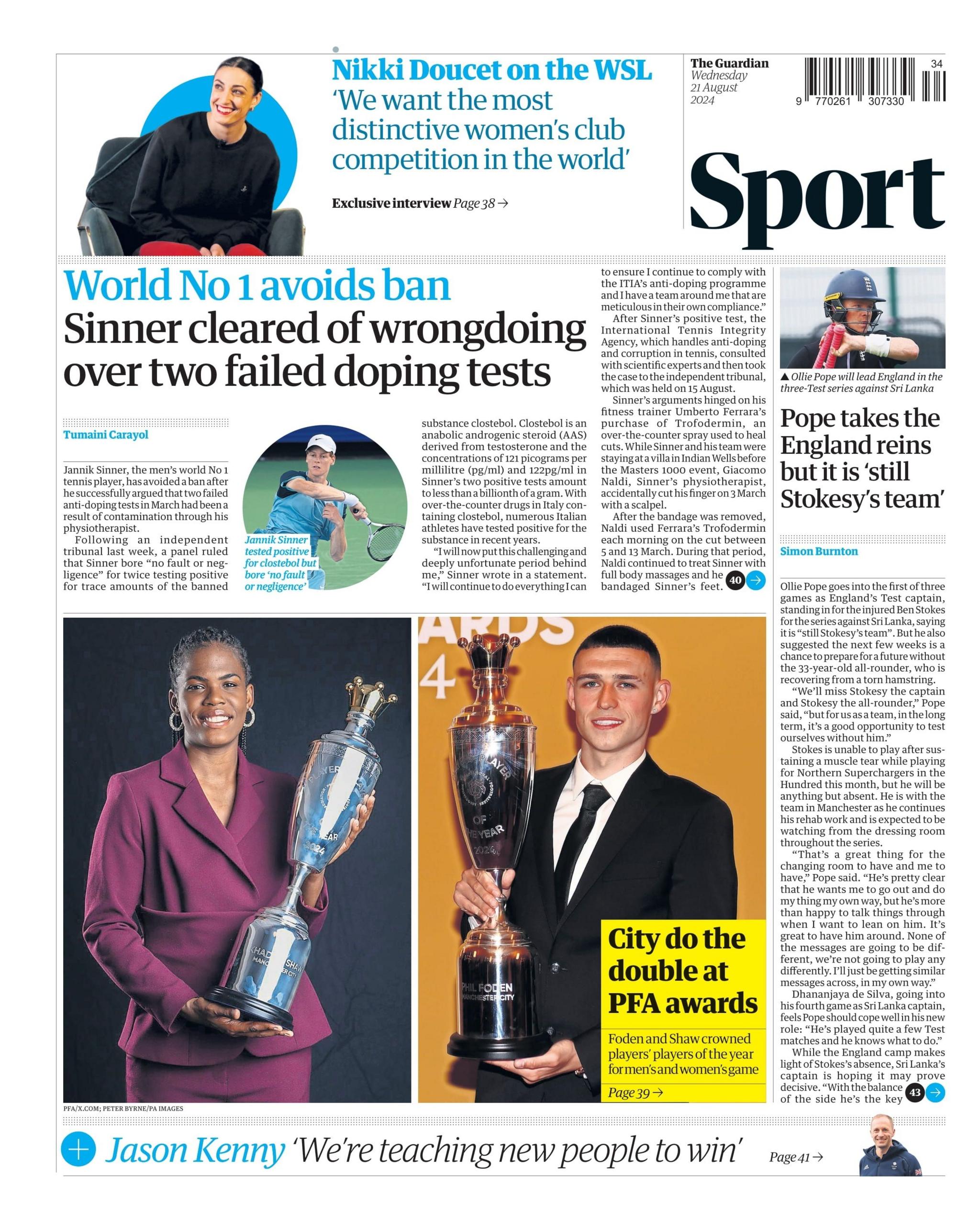 Guardian back page