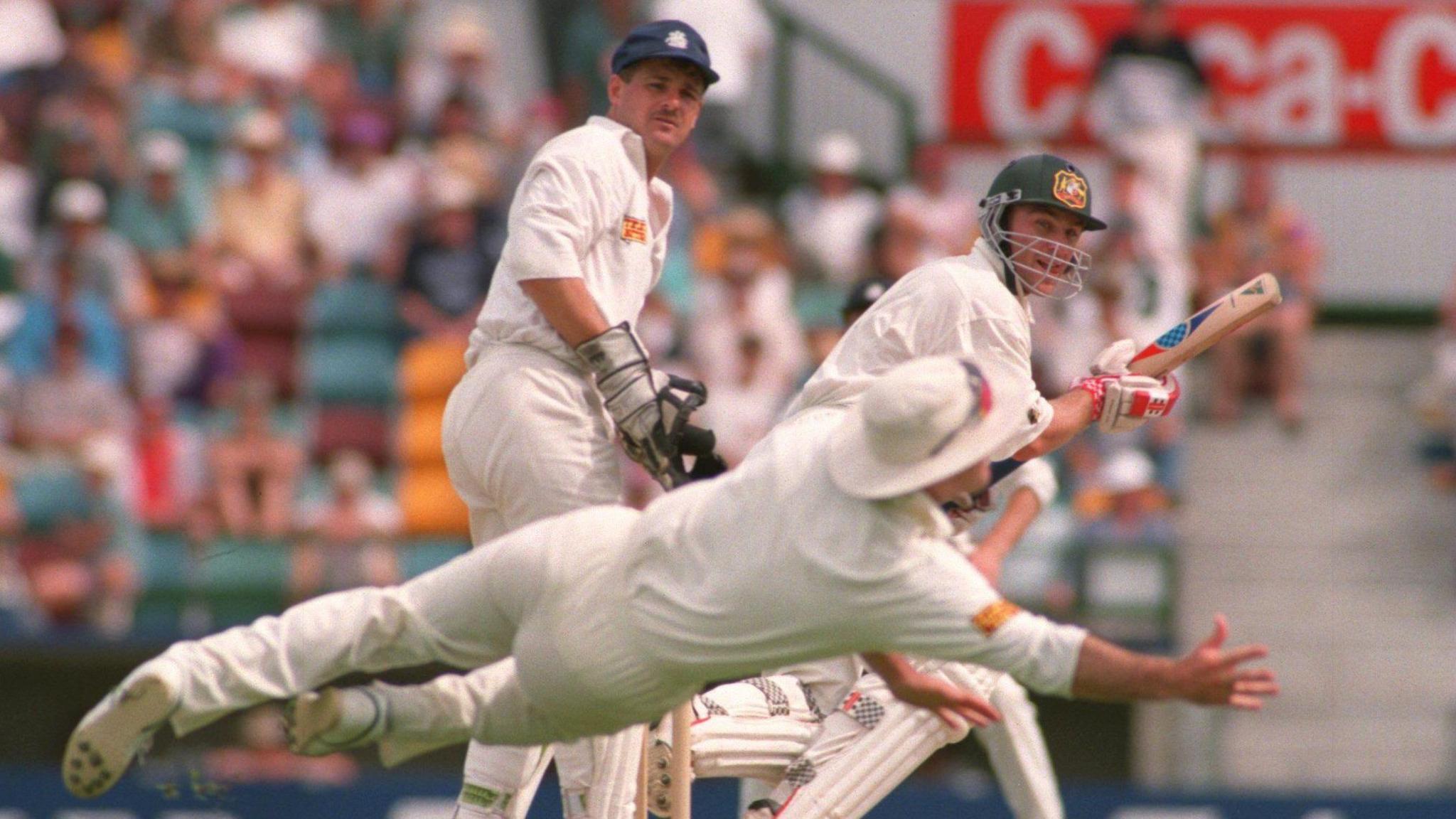 Michael Slater cuts for four