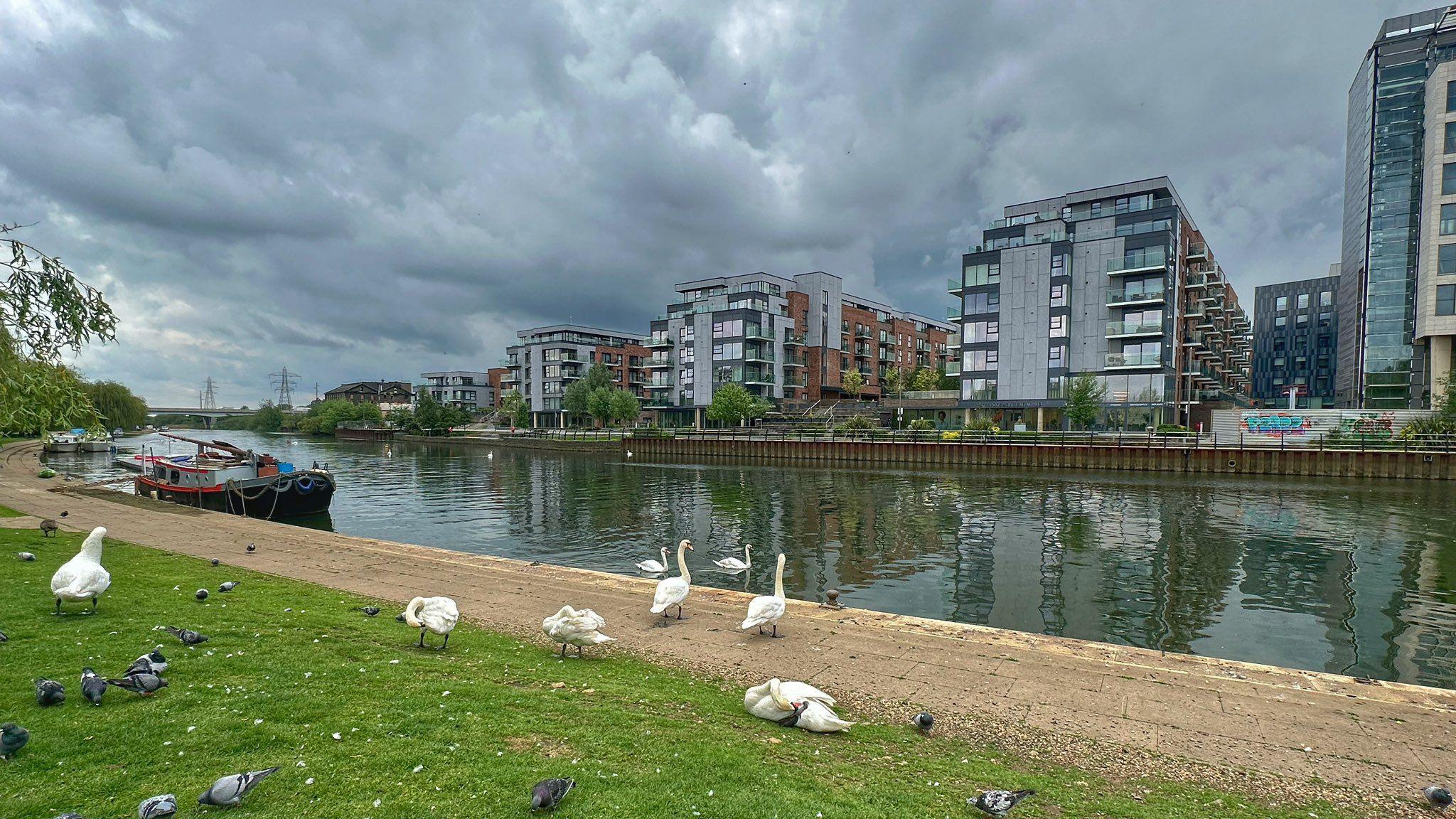 Looking over the river to Fletton Quays 