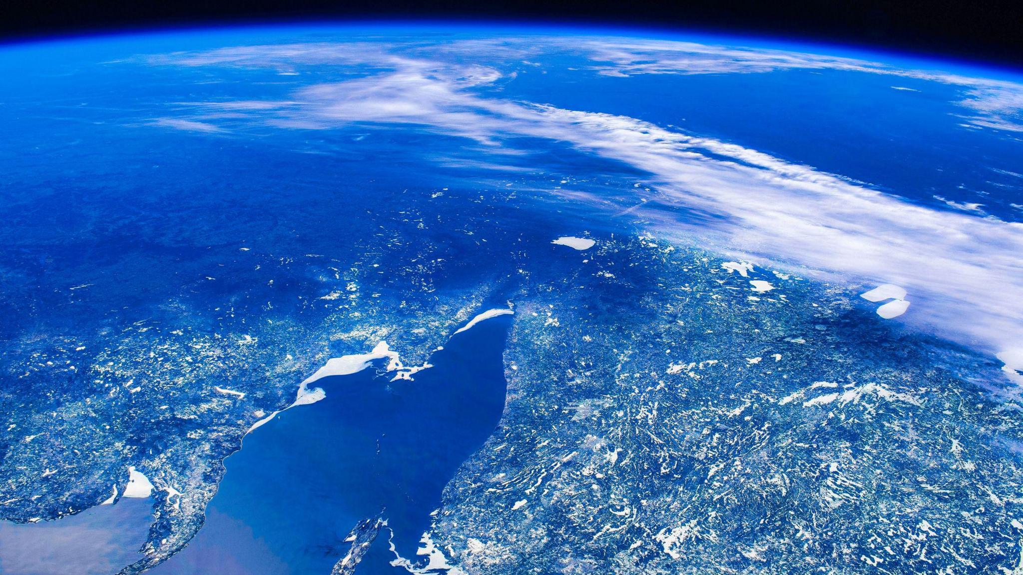 View of the sea from space.