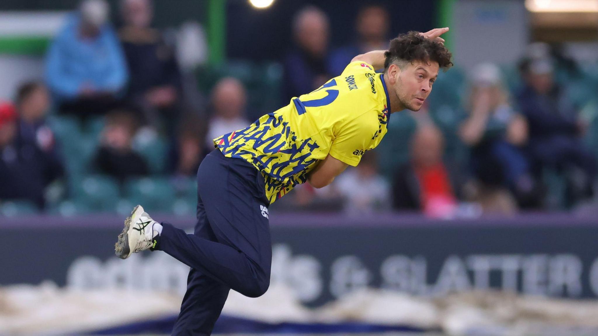 Nathan Sowter playing for Durham in the T20 Blast earlier this summer