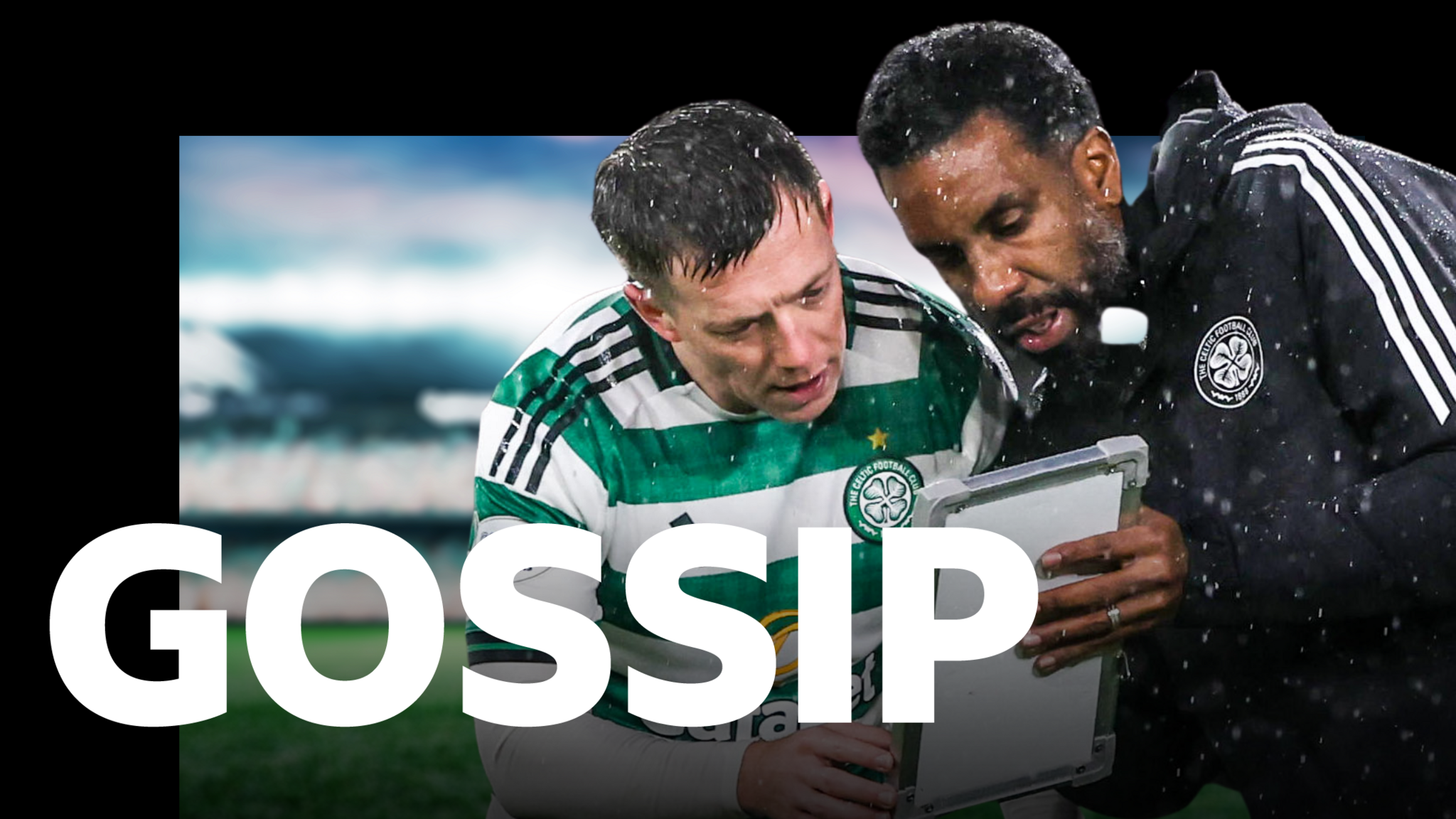 Celtic's Callum McGregor and Wilfried Nancy