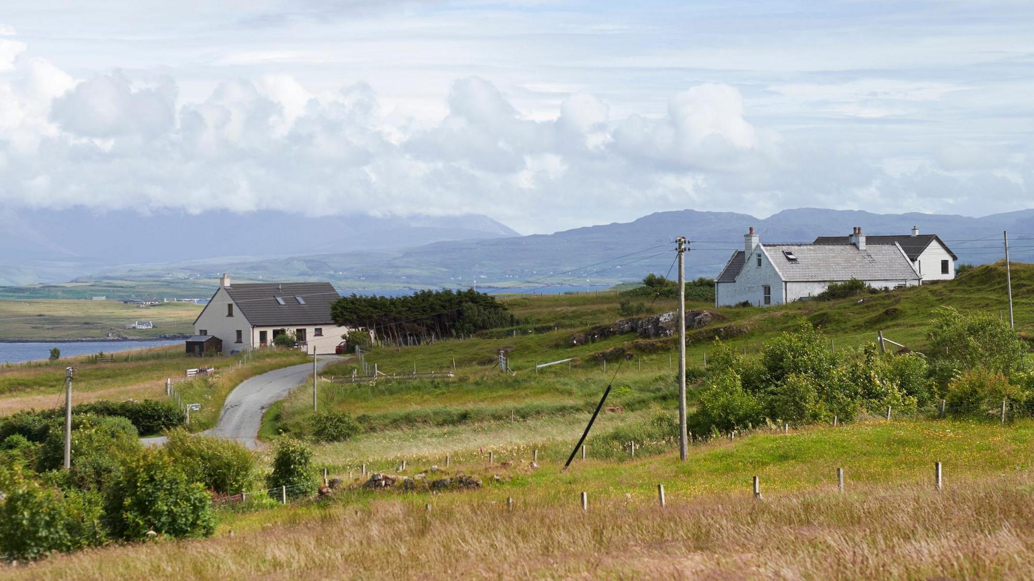 White-walled houses on the the Isle of Skye