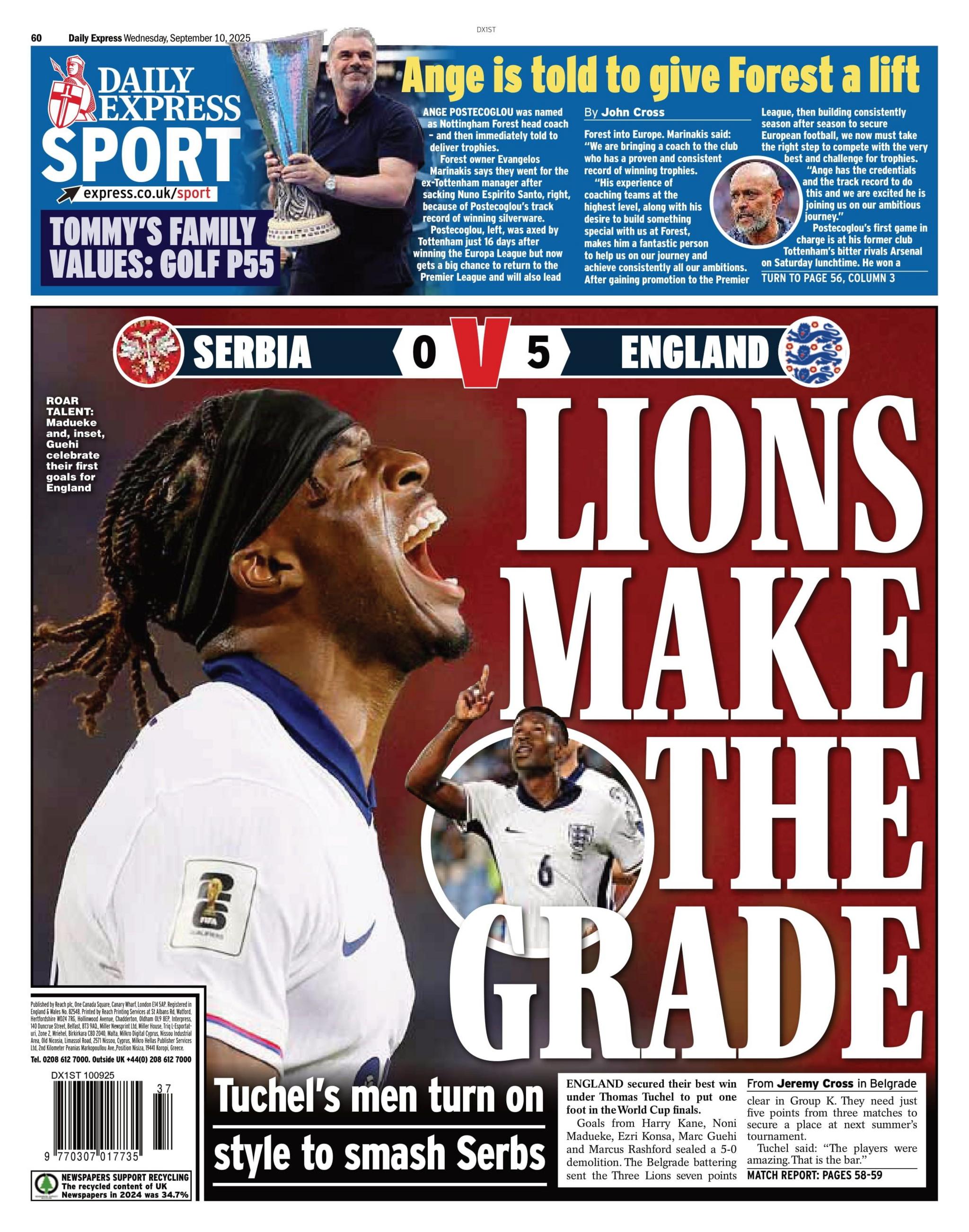 Daily Express back page