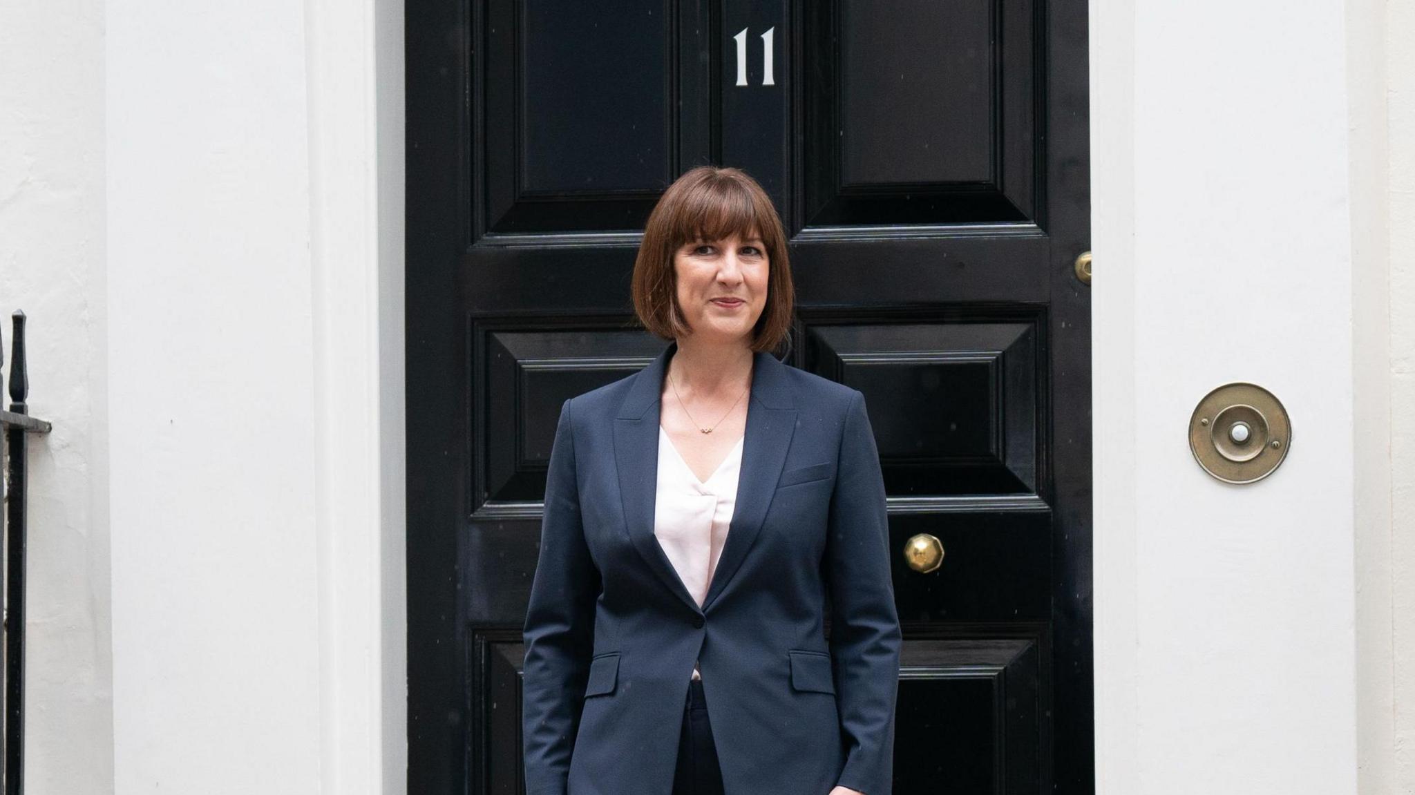 Rachel Reeves standing outside No 11 Downing Street