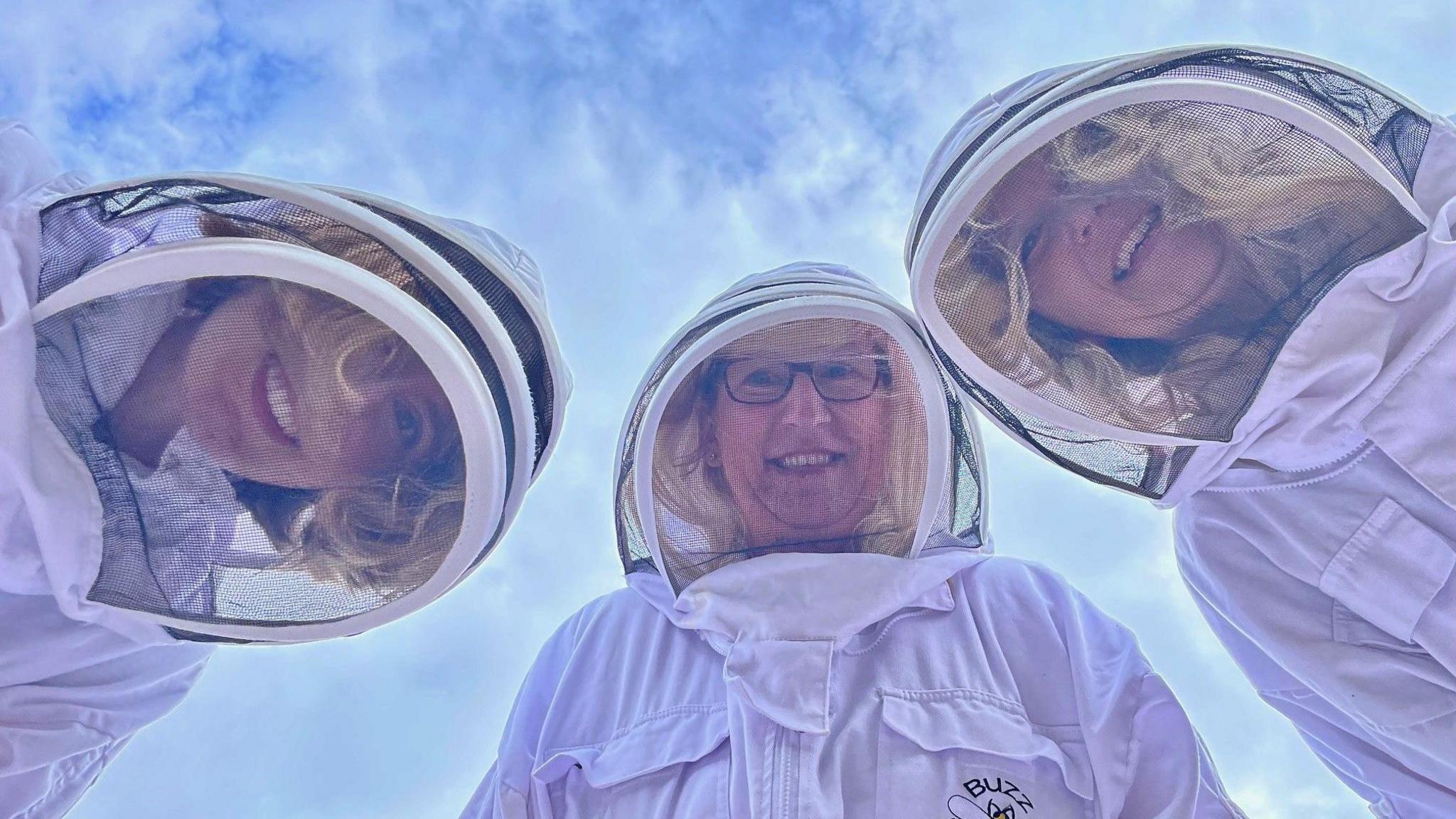 Apprentice beekeepers at disability firm Motability Operations, at the Gyle in Edinburgh