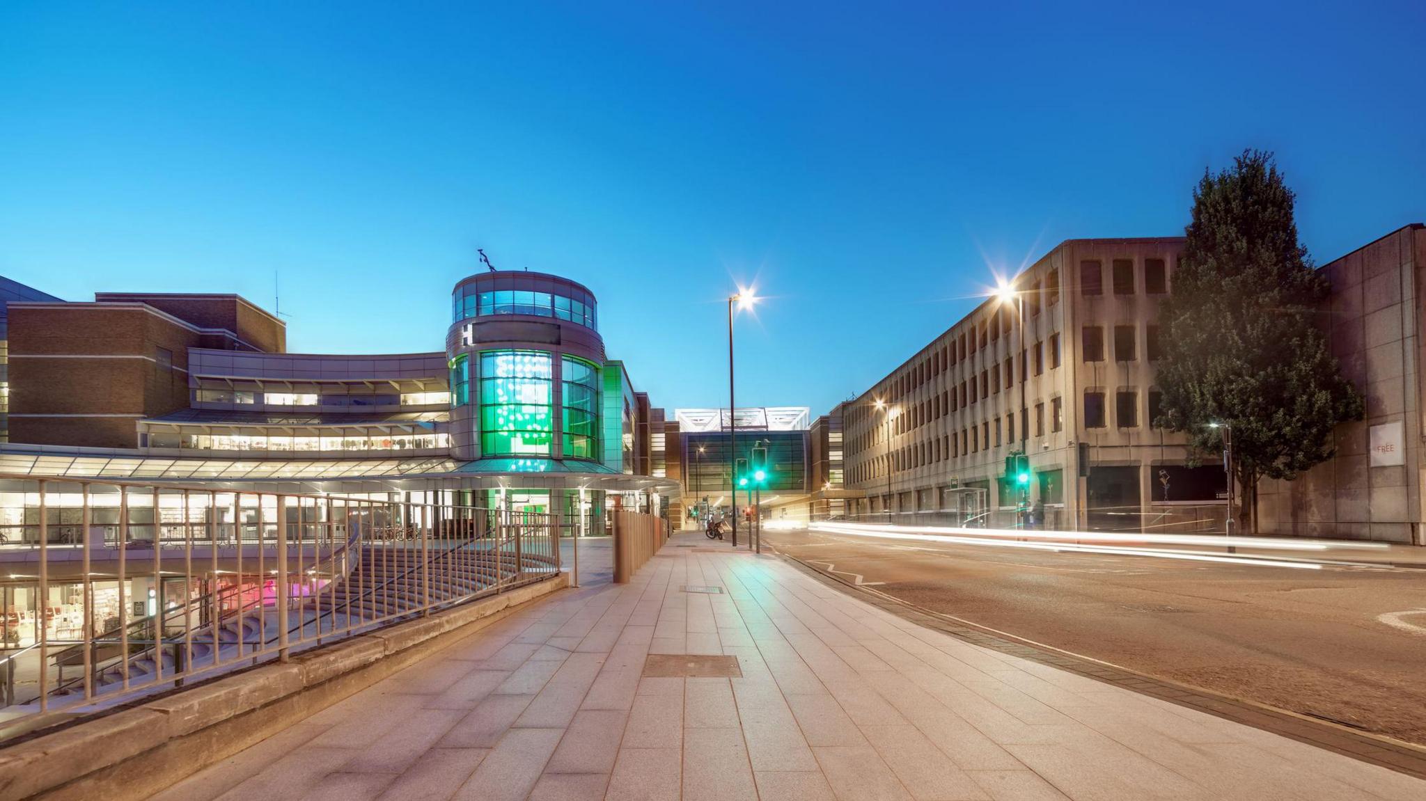 Southampton retail quarter skyline at night