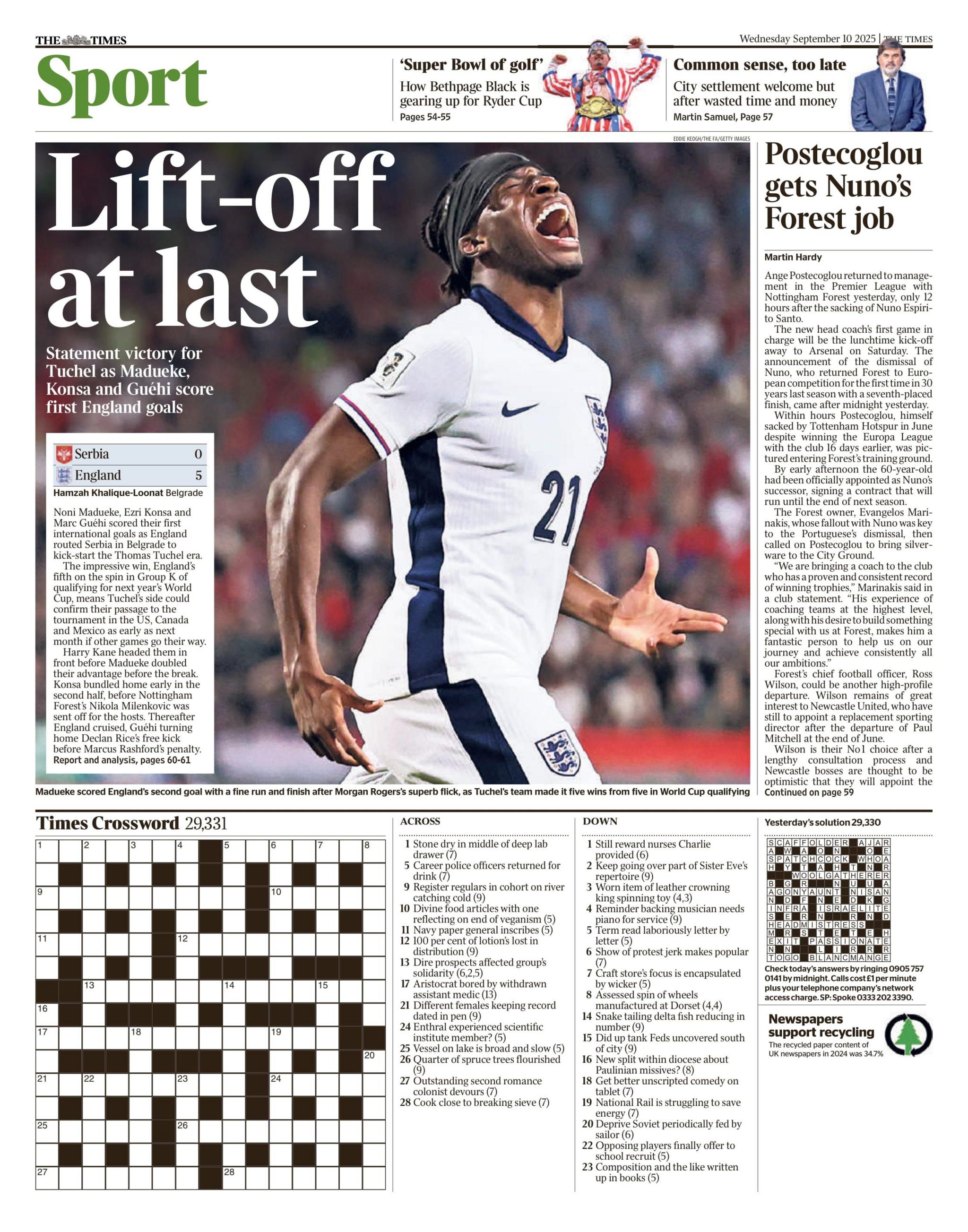 The Times back page