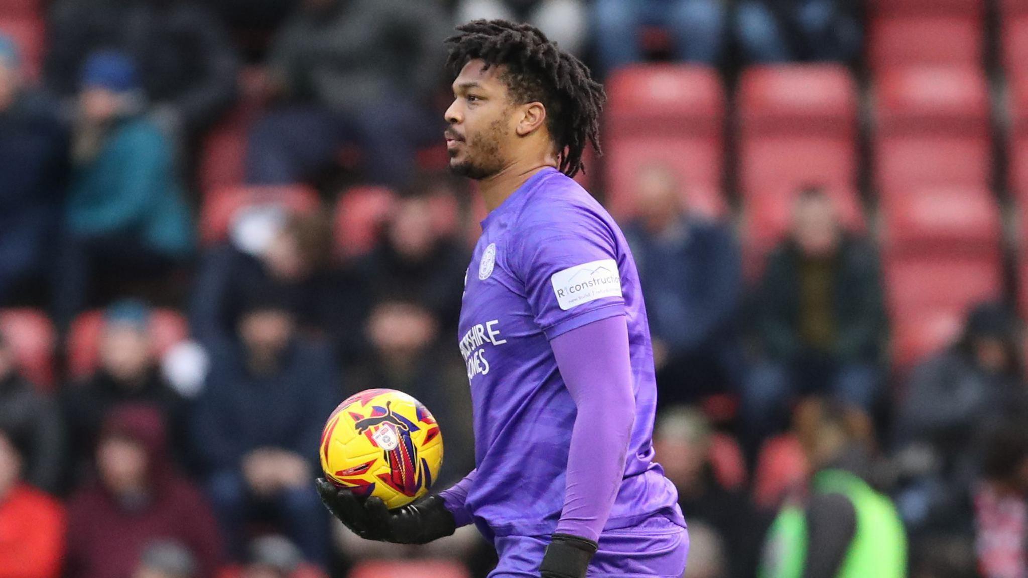 Jamal Blackman playing for Shrewsbury against Leyton Orient