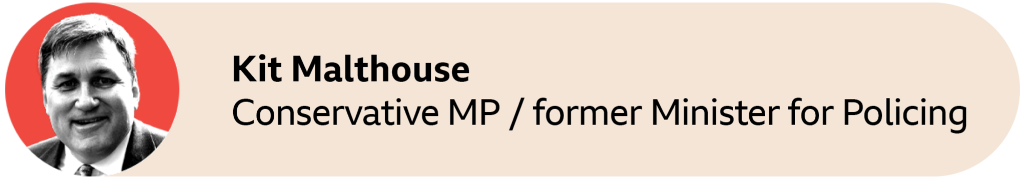 A red circle with a picture of Kit Malthouse, Conservative MP for North West Hampshire and former Minister for Policing