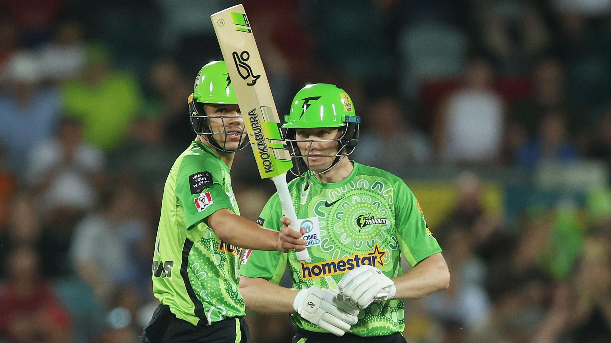 Sydney Thunder's Sam Konstas celebrates his half-century