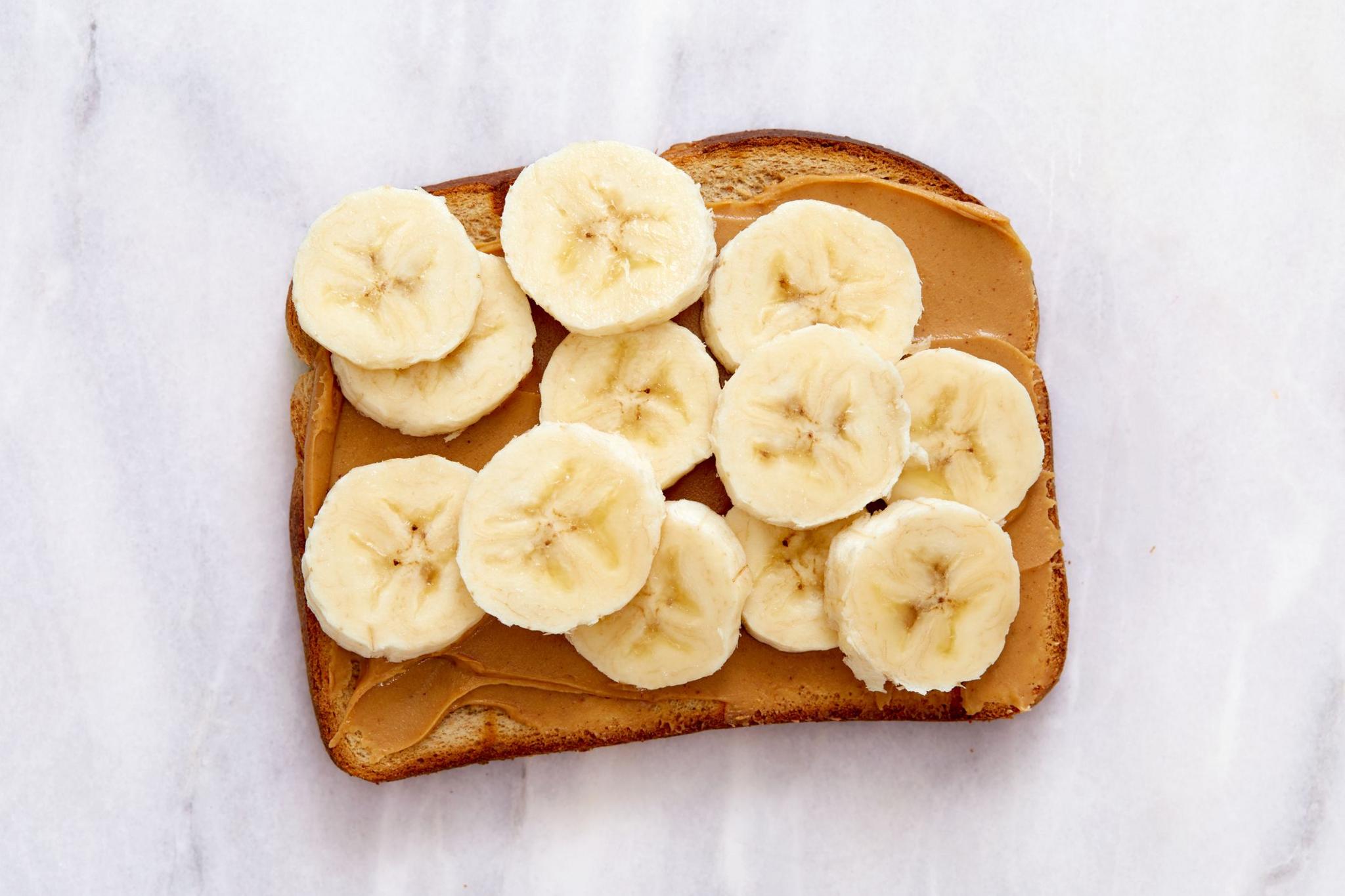 banana and peanut butter on toast. 